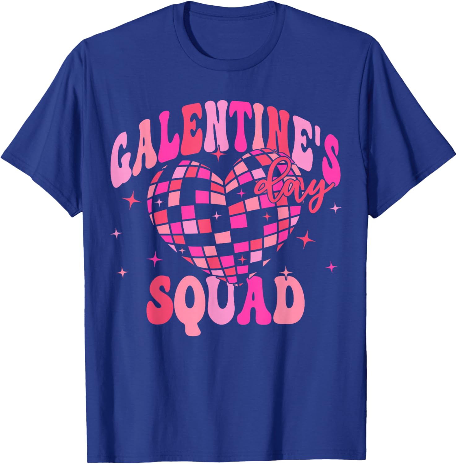 Galentine's Day Disco Heart Pink T-Shirt for Party Girls and Besties - 1