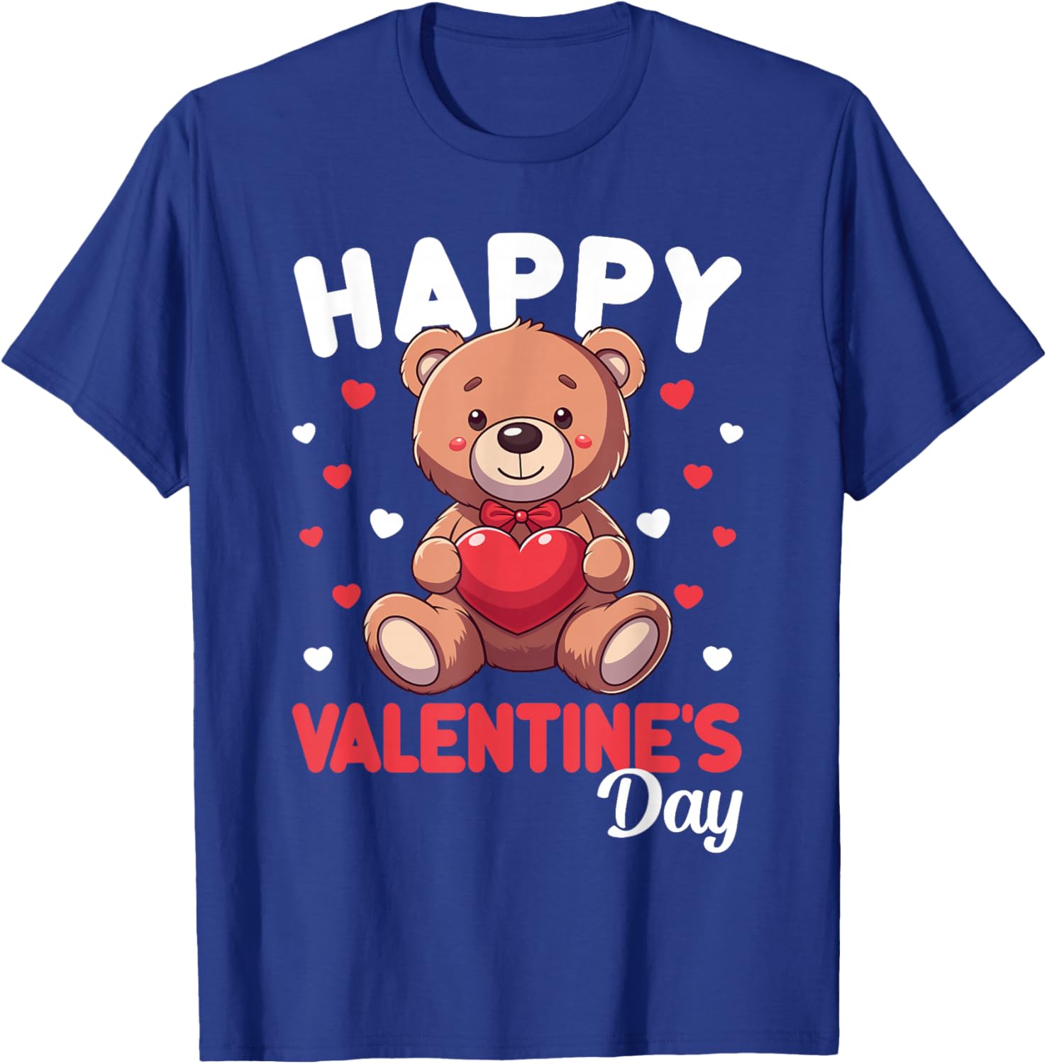 Cute Happy Valentine's Day Bear Heart T-Shirt for Kids and Women - 12