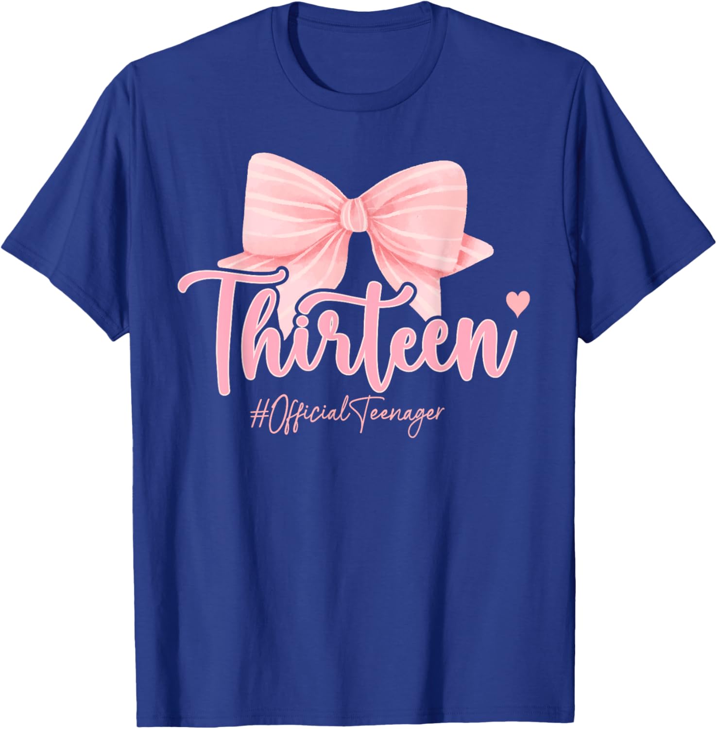 Cute Pink 13th Birthday Coquette Bow T-Shirt for Girls Celebrating 13 - 13