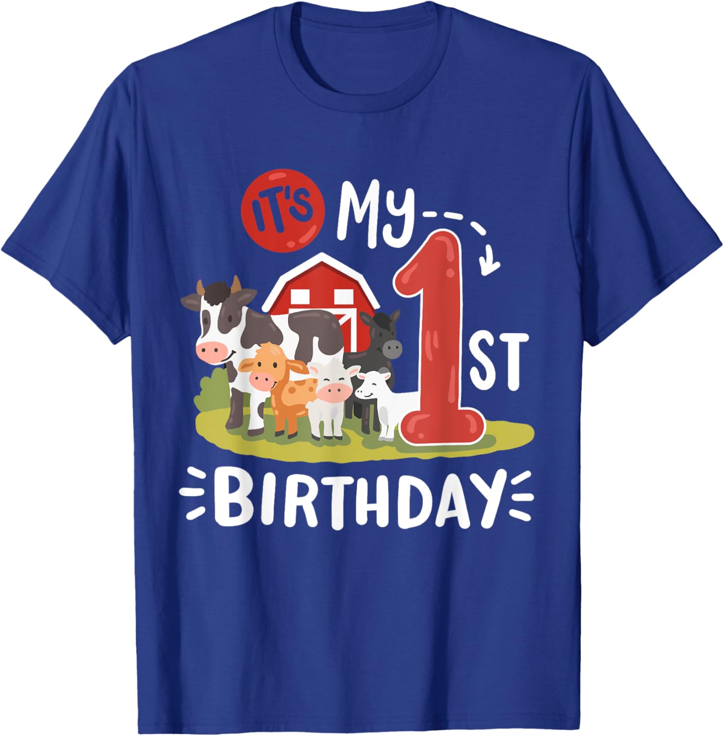 Farm Animals 1st Birthday Party T-Shirt for Kids Fun and Cute Design - 2