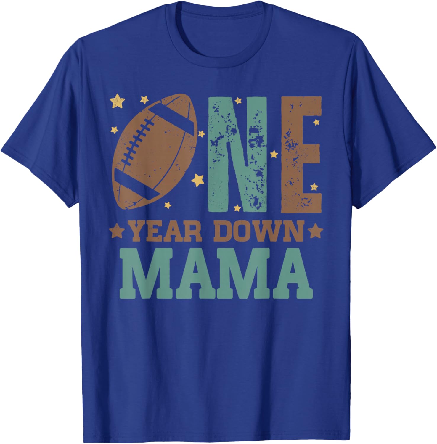 Cute Mama of 1 Year Old Football Birthday Party T-Shirt for Moms - 22