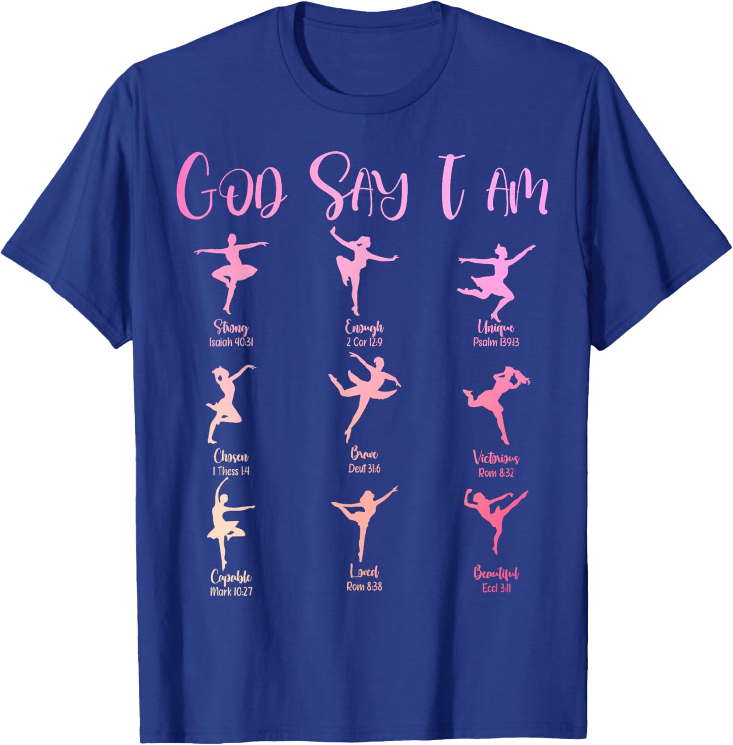 Christian God Says I Am Cute Pink Ballet Dancer T-Shirt for Girls - 2