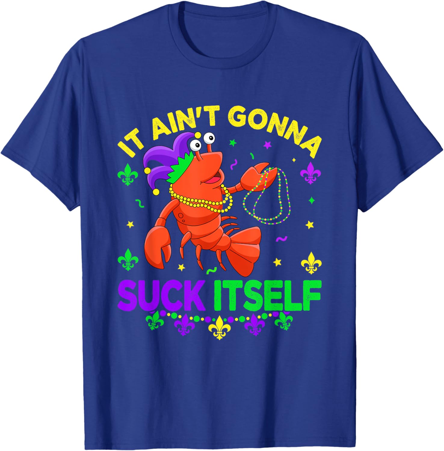 Fun Crawfish Jester Beads Mardi Gras T-Shirt for Festive Celebrations - 1