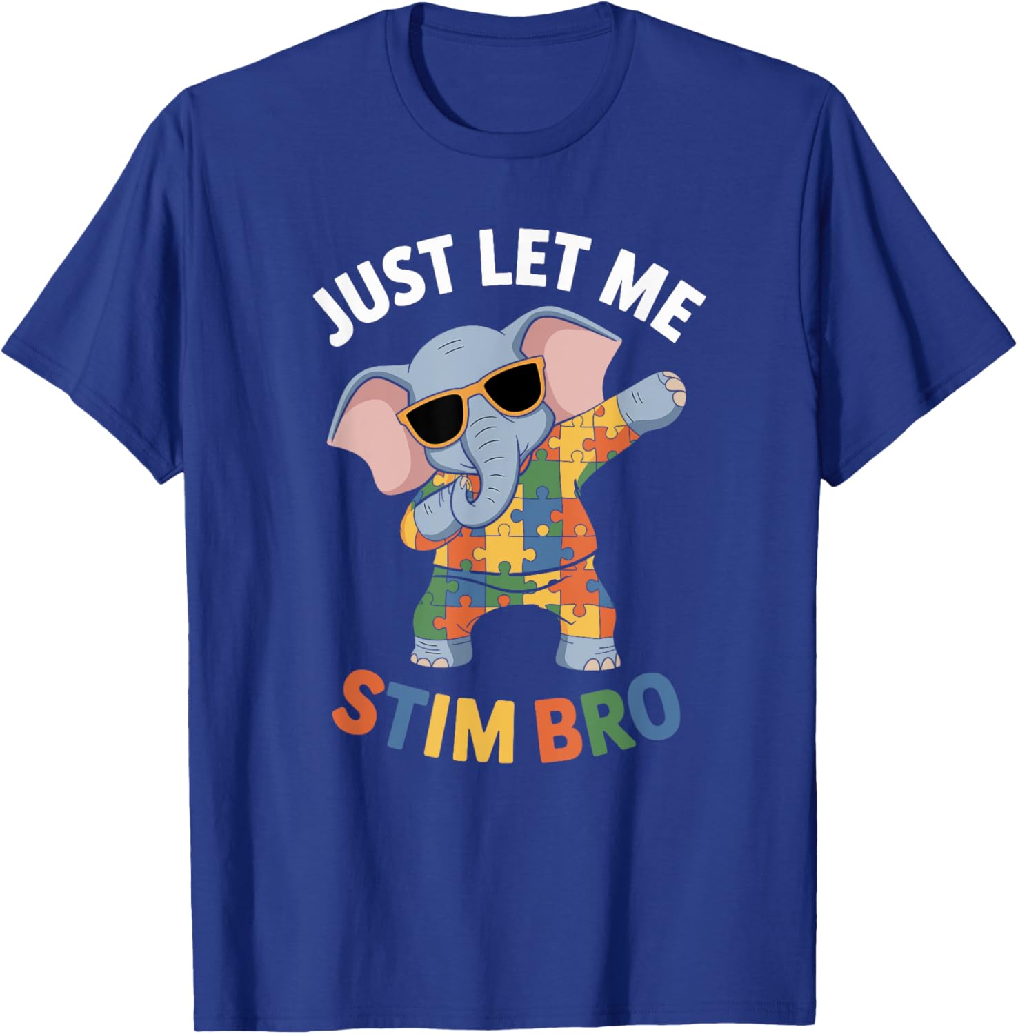 Funny Elephant Autism Awareness Just Let Me Stim Bro T-Shirt for Boys - 12