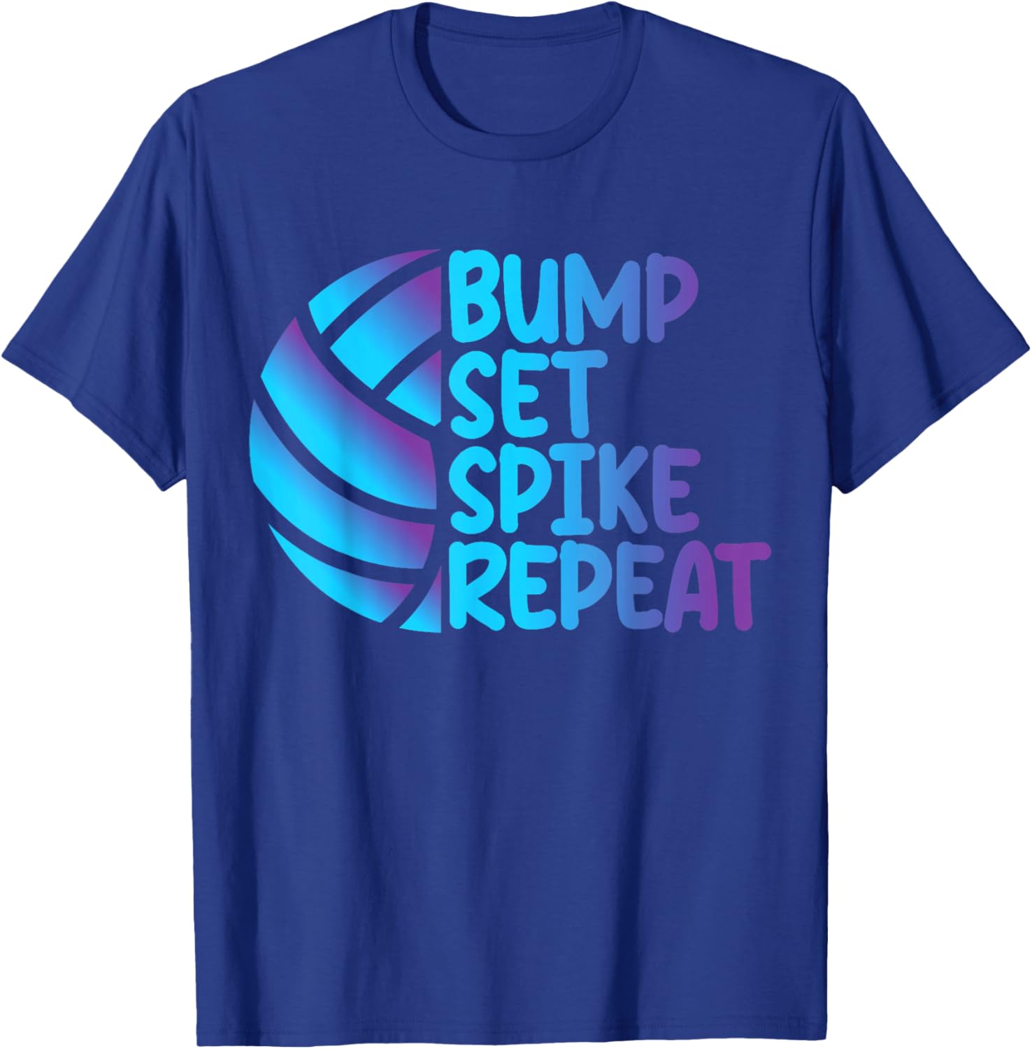 Funny Cool Volleyball Bump Set Spike Repeat T-Shirt for Sports Lovers - 2