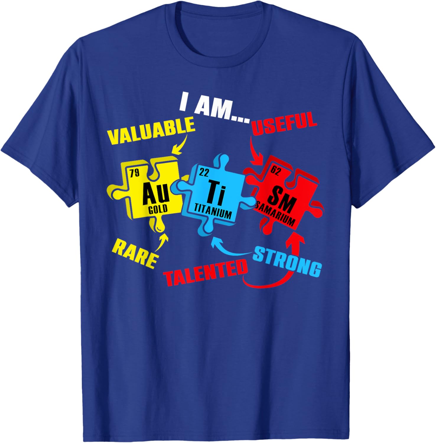 Chemistry Elements Periodic Table Puzzle T-Shirt for Autism Awareness - 1