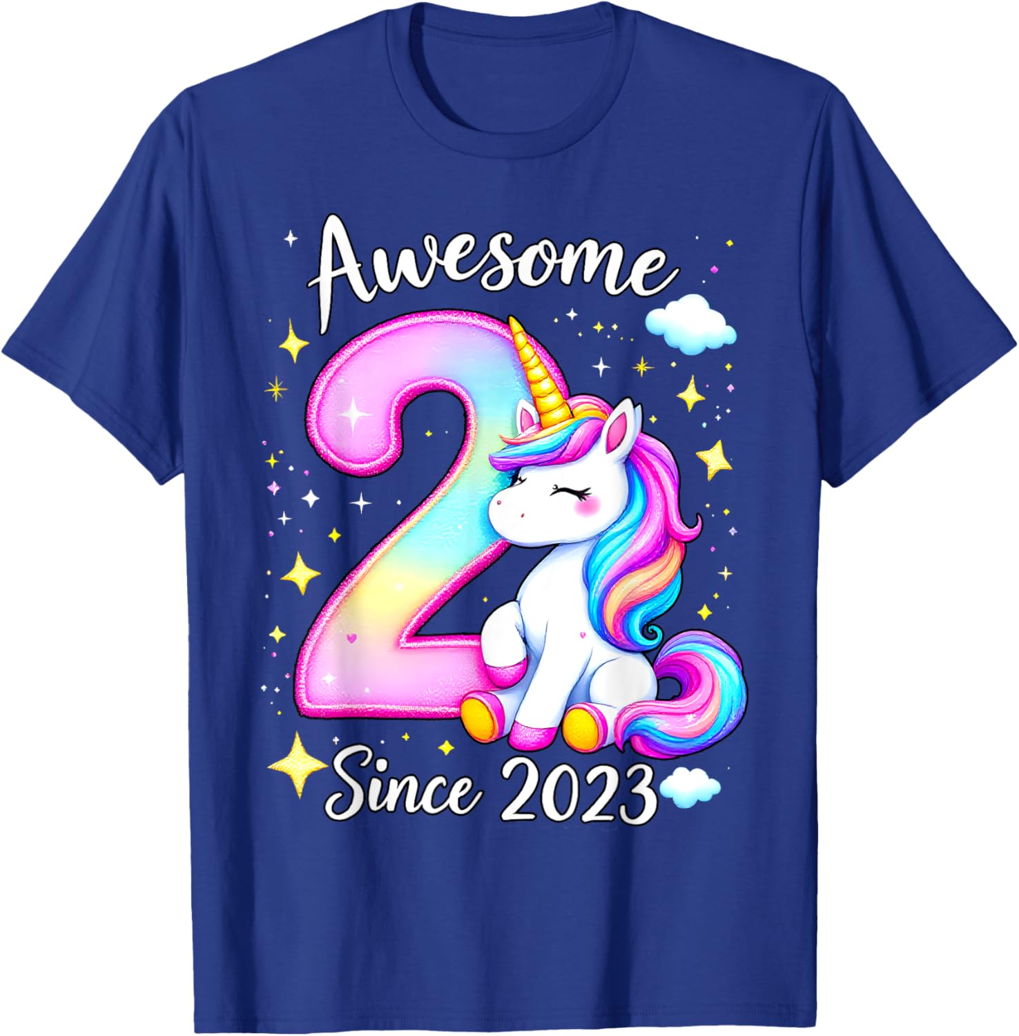 Cute Unicorn 2nd Birthday Girls T-Shirt for Awesome Celebrations - 16