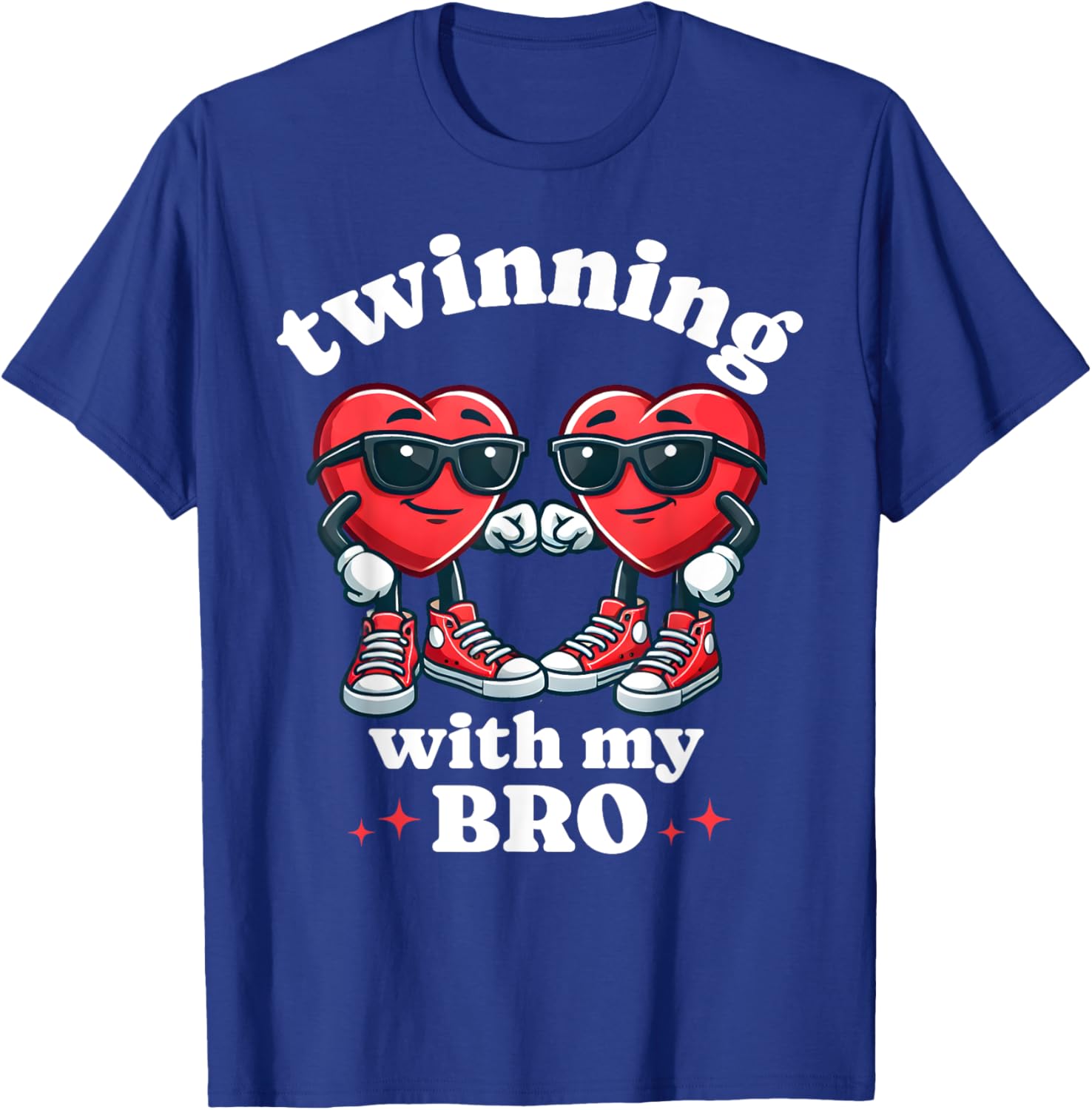 Cute Twinning With My Bro Valentine's Day T-Shirt for Twin Boys - 10