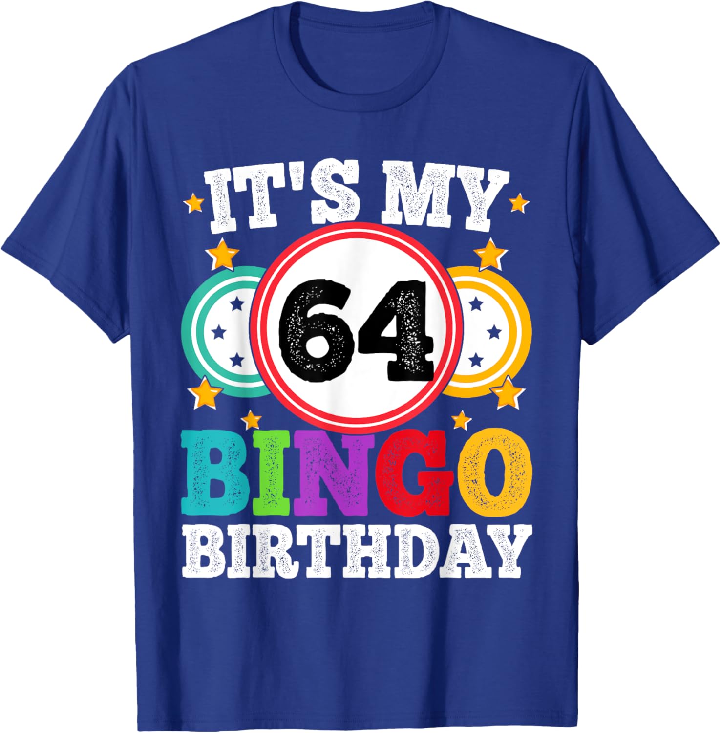 Funny 64th Birthday Bingo T-Shirt for Men and Women - Celebrate in Style! - 1