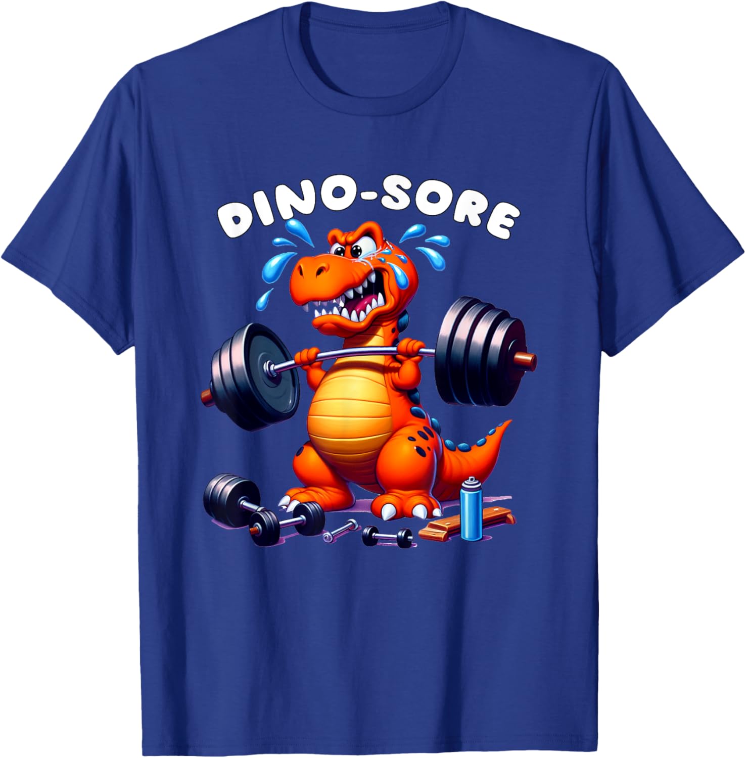Dino Sore Gym T-Shirt for Fitness Lovers - Fun Lifting Weights Design - 14