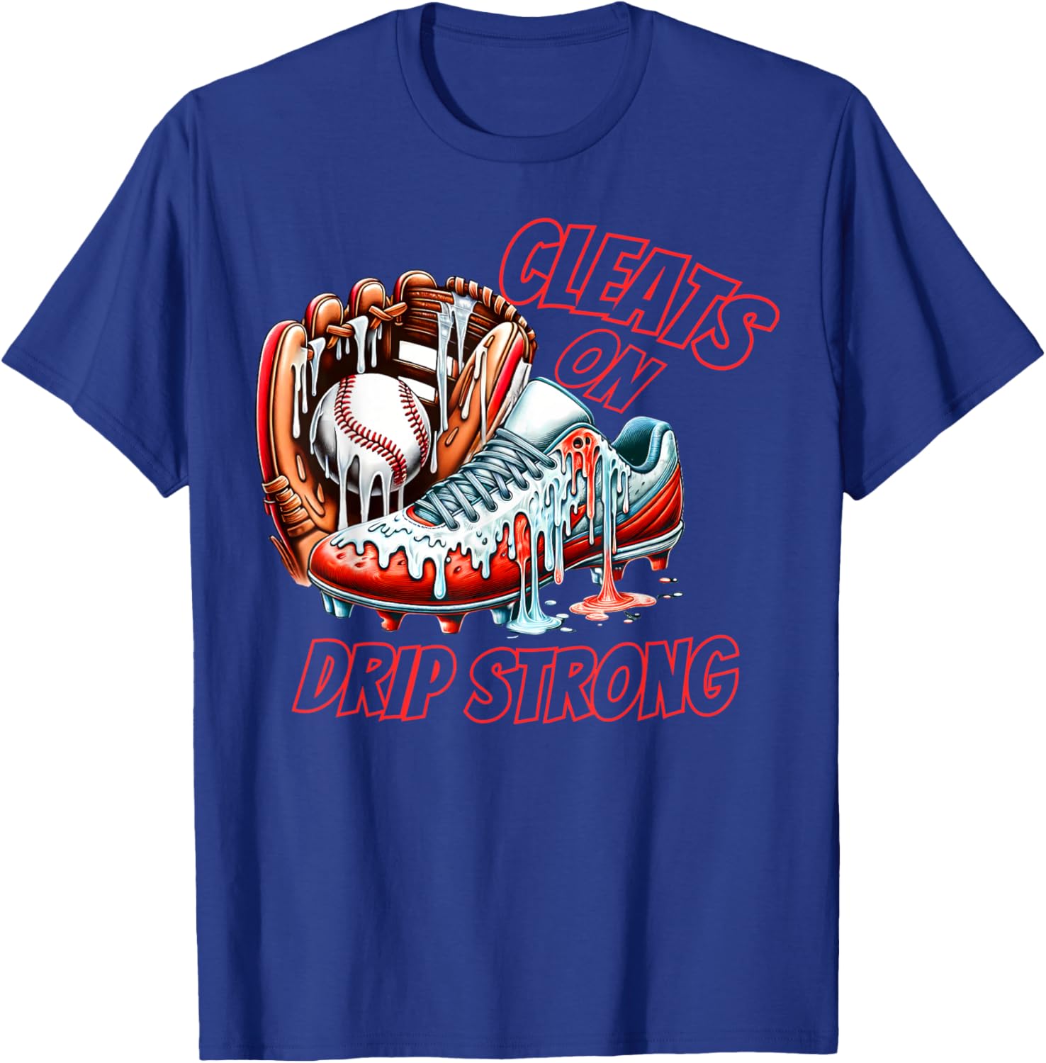 Cool Cleats On Drip Baseball Ice Cream T-Shirt for Kids and Adults - 27