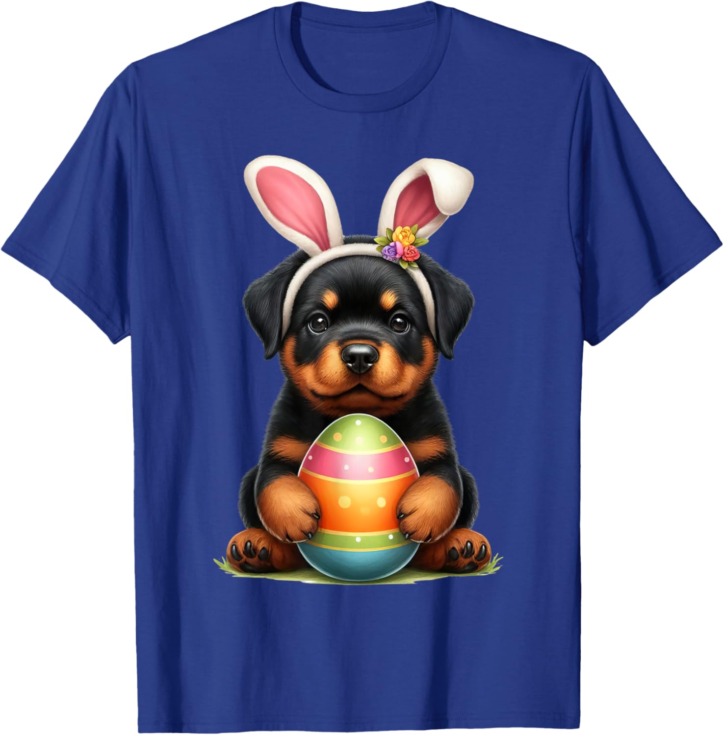 Cute Bunny Rottweiler Dog Easter T-Shirt Perfect for Spring Celebrations - 27