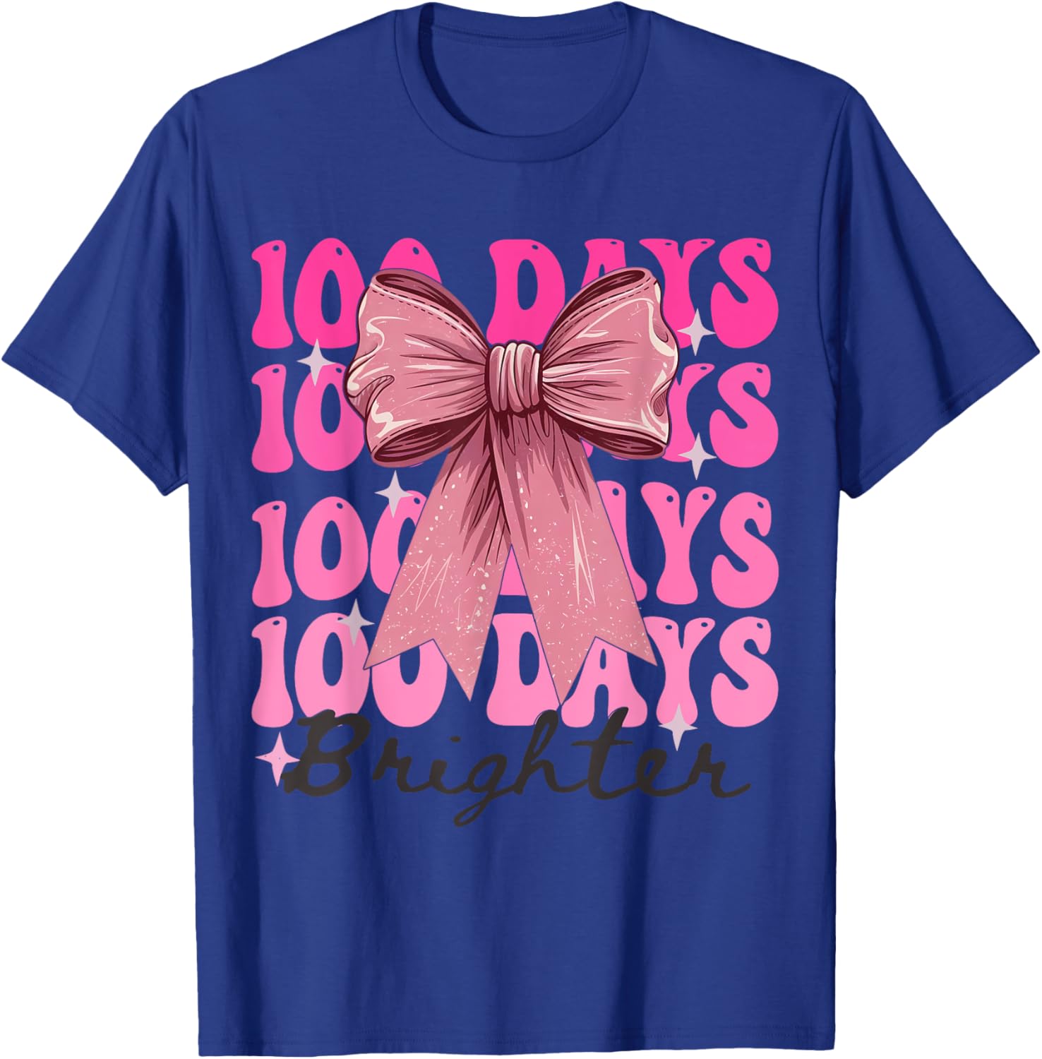 Cute 100 Days of School Girls Coquette Bow T-Shirt for Celebrations - 5