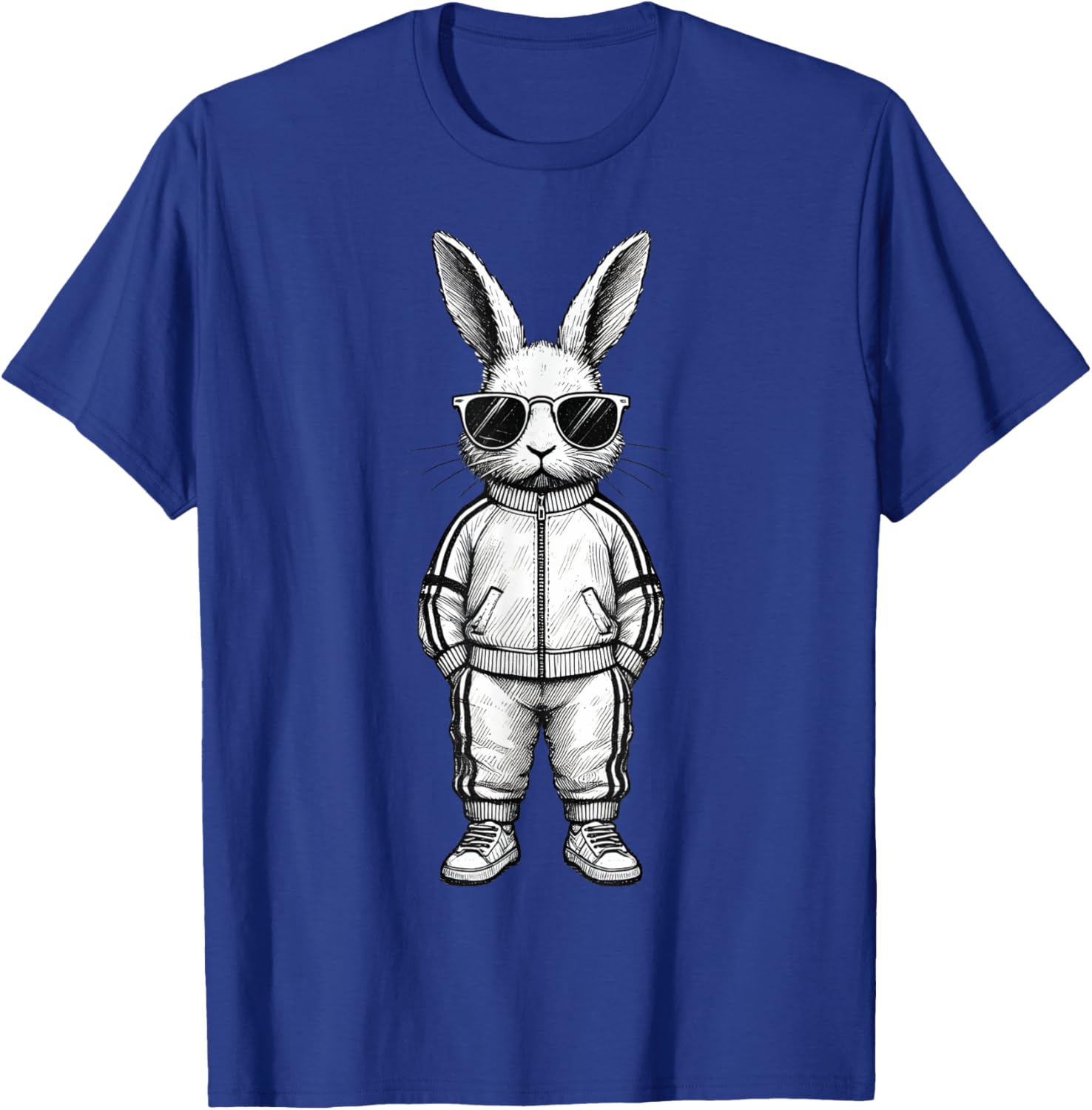 Cool Bunny Face with Sunglasses Easter T-Shirt for Boys and Kids - 18