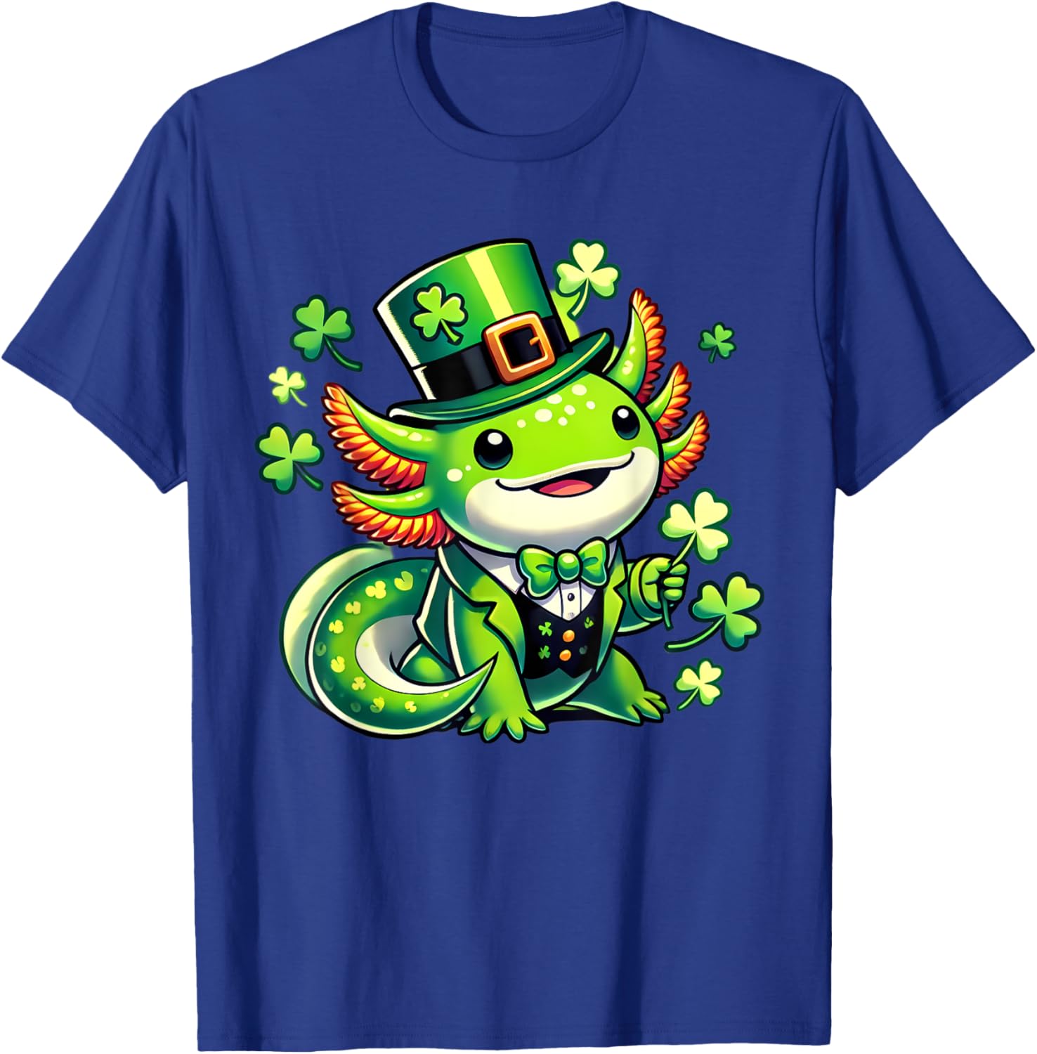 Cute St. Patrick's Day Axolotl Leprechaun T-Shirt for All Ages - 2