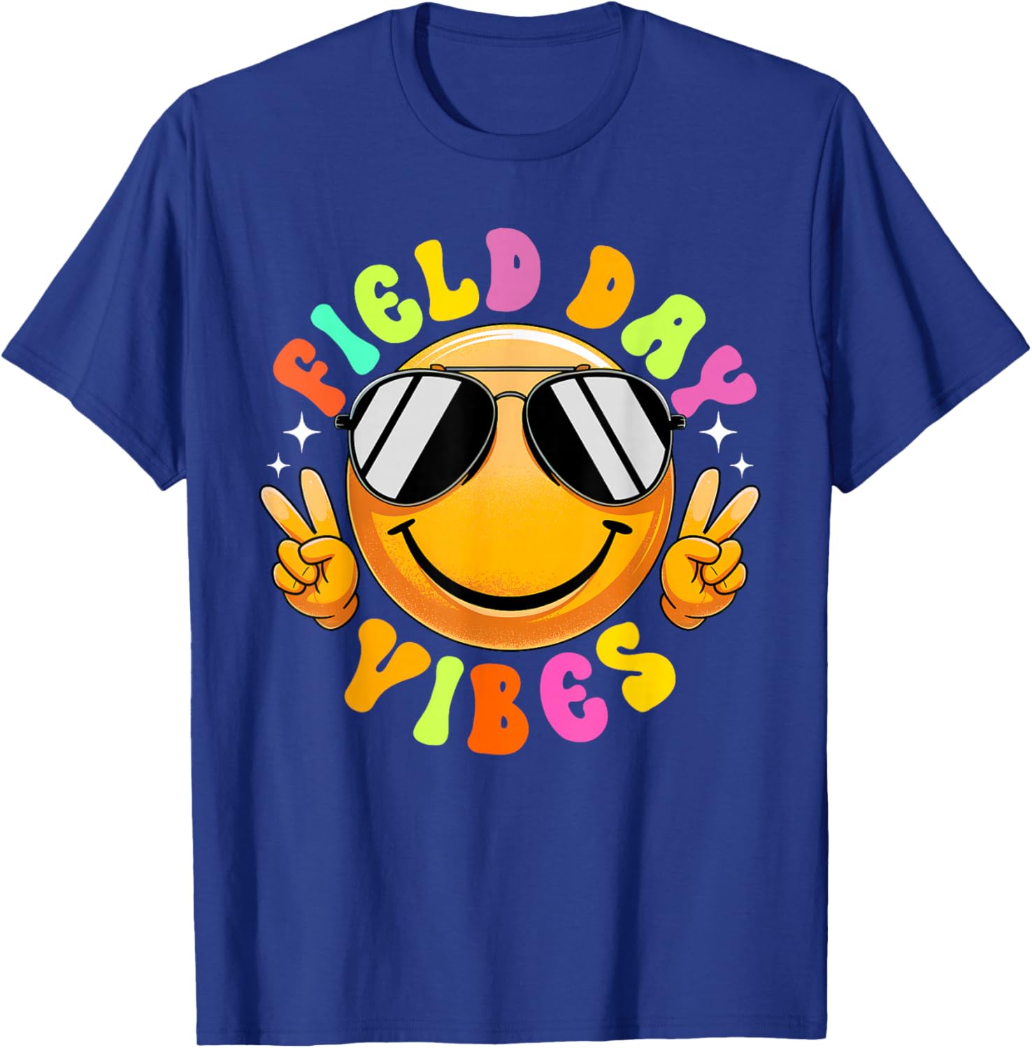 Field Day Vibes Summer Smile Peace Teacher Kids T-Shirt for Fun Times - 12