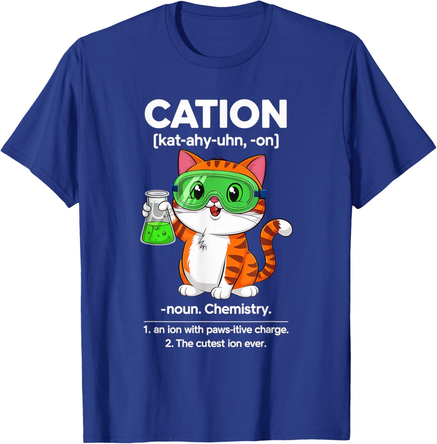 Cation Cat Chemistry T-Shirt for Cat Lovers - Fun Science for All Ages - 6