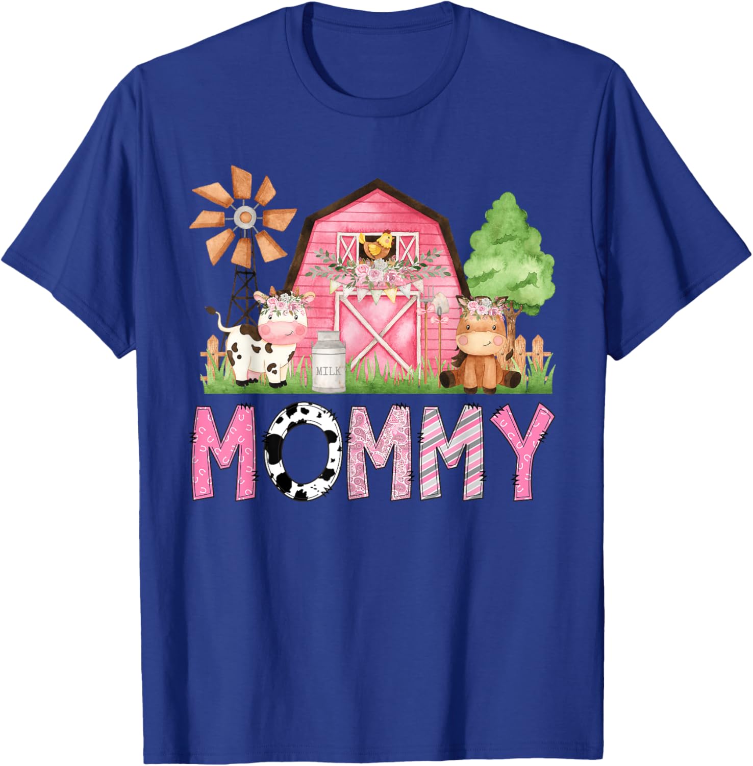 Cute Mommy Pink Farm Animal Birthday Matching Family T-Shirt for Kids - 2