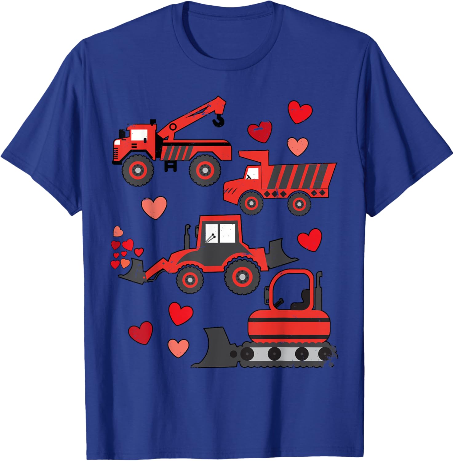 Funny Valentines Day Construction Trucks T-Shirt for Kids and Adults - 2