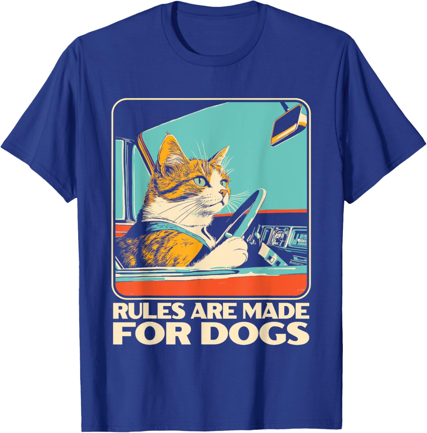 Funny Cat Lover T-Shirt - Rules Are Made for Dogs Cat Design Tee - 12