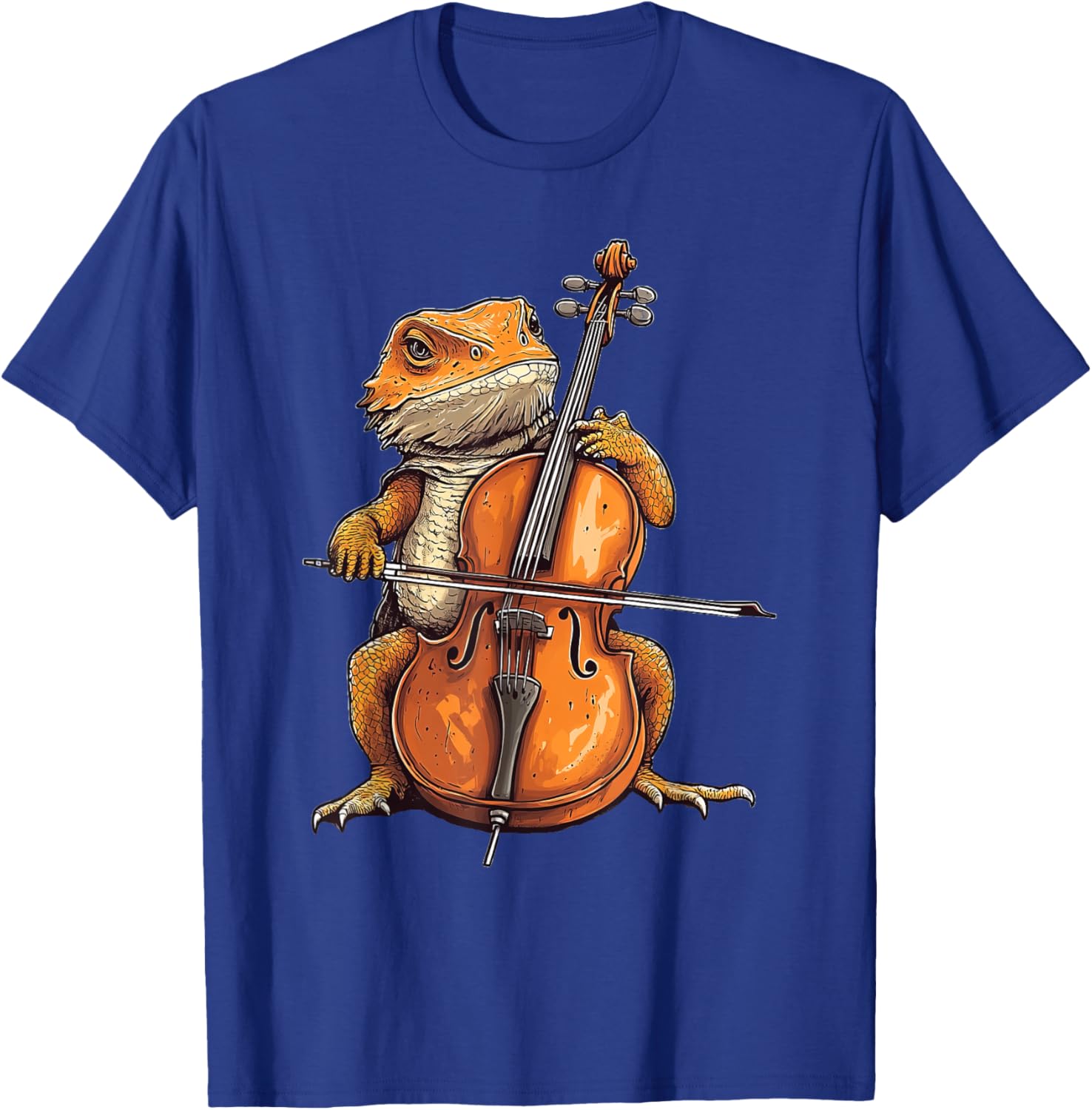 Cute Bearded Dragon Playing Cello Musician T-Shirt for Music Lovers - 14