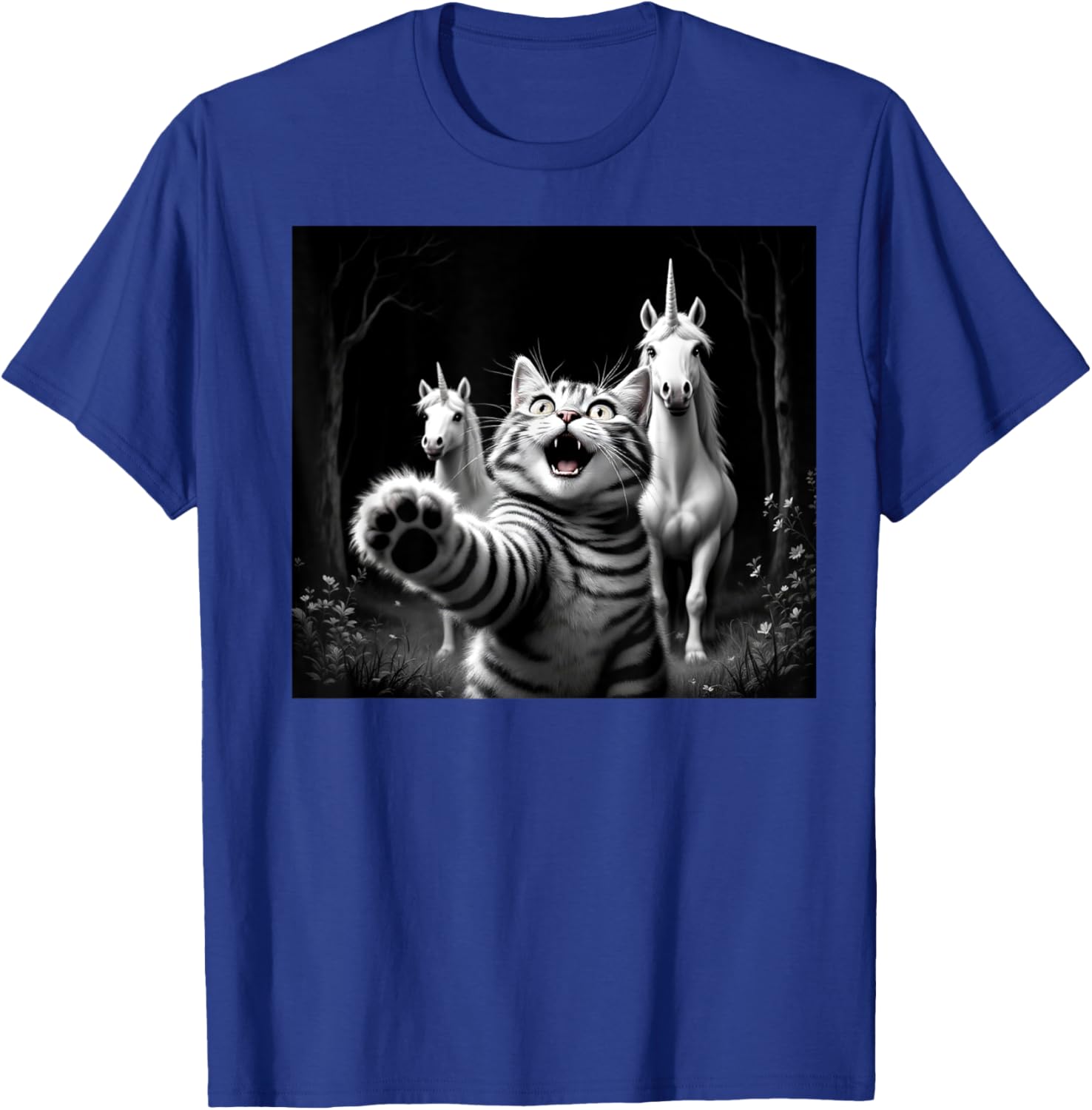 Funny Cat and Unicorn Selfie T-Shirt for Cat Lovers and Kids - 8