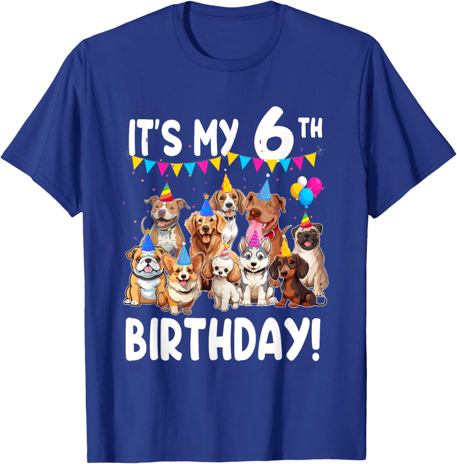Cute Dogs Lover 6th Birthday T-Shirt for Kids - Fun Birthday Gift! - 11