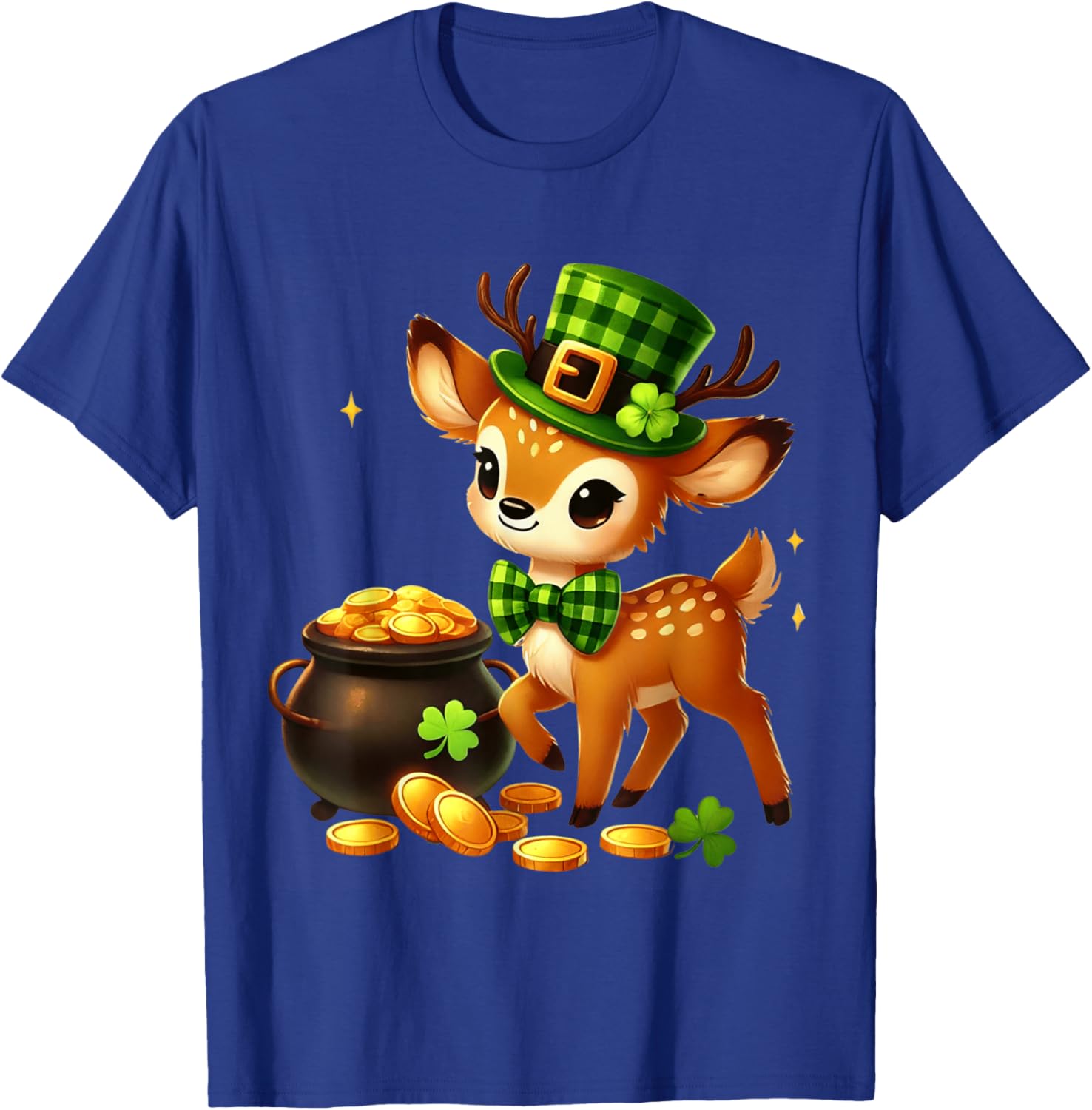 Cute Deer Leprechaun St Patrick's Day T-Shirt for Kids Fun Party Wear - 18