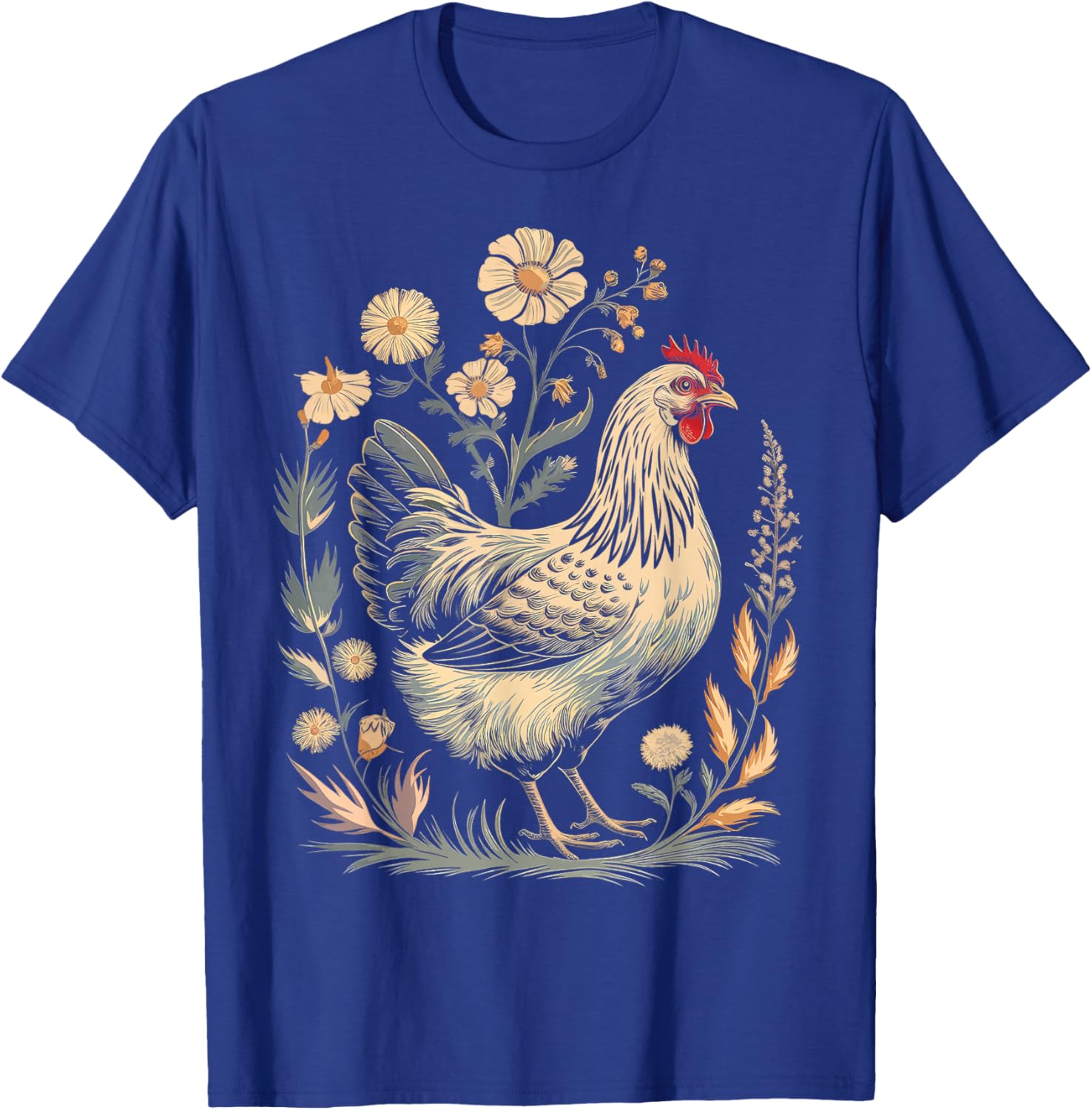 Colorful Chicken Floral Art T-Shirt for Women - Perfect for Farm Lovers - 2