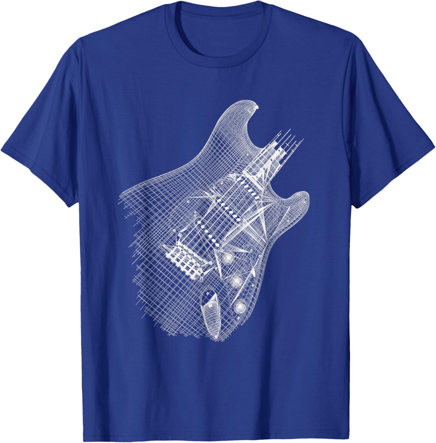 Guitar Wireframe Design T-Shirt for Musicians and Guitarists - 6