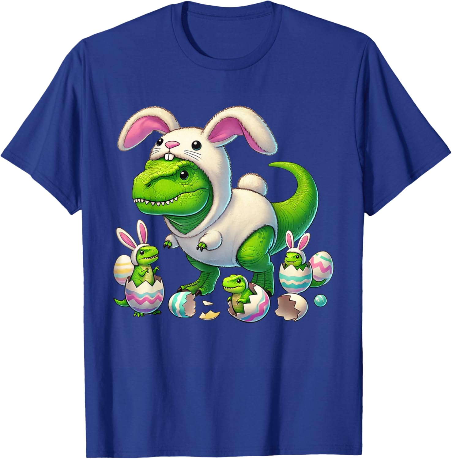 Funny Easter T-Rex Bunny Ears Kids T-Shirt for Boys - Dino Costume Delight - 16
