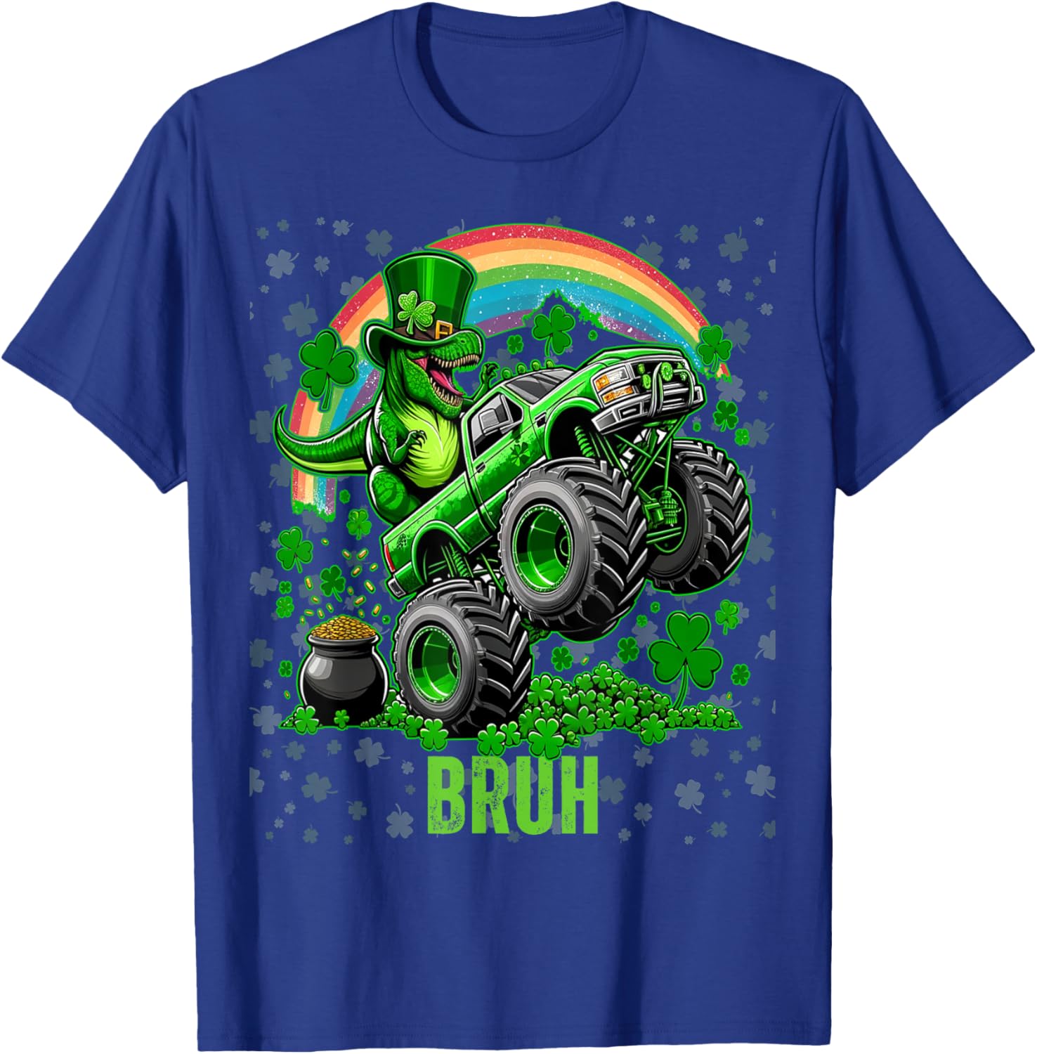 Bruh St Patricks Day Monster Truck Shirt for Festive Fun and Style - 3