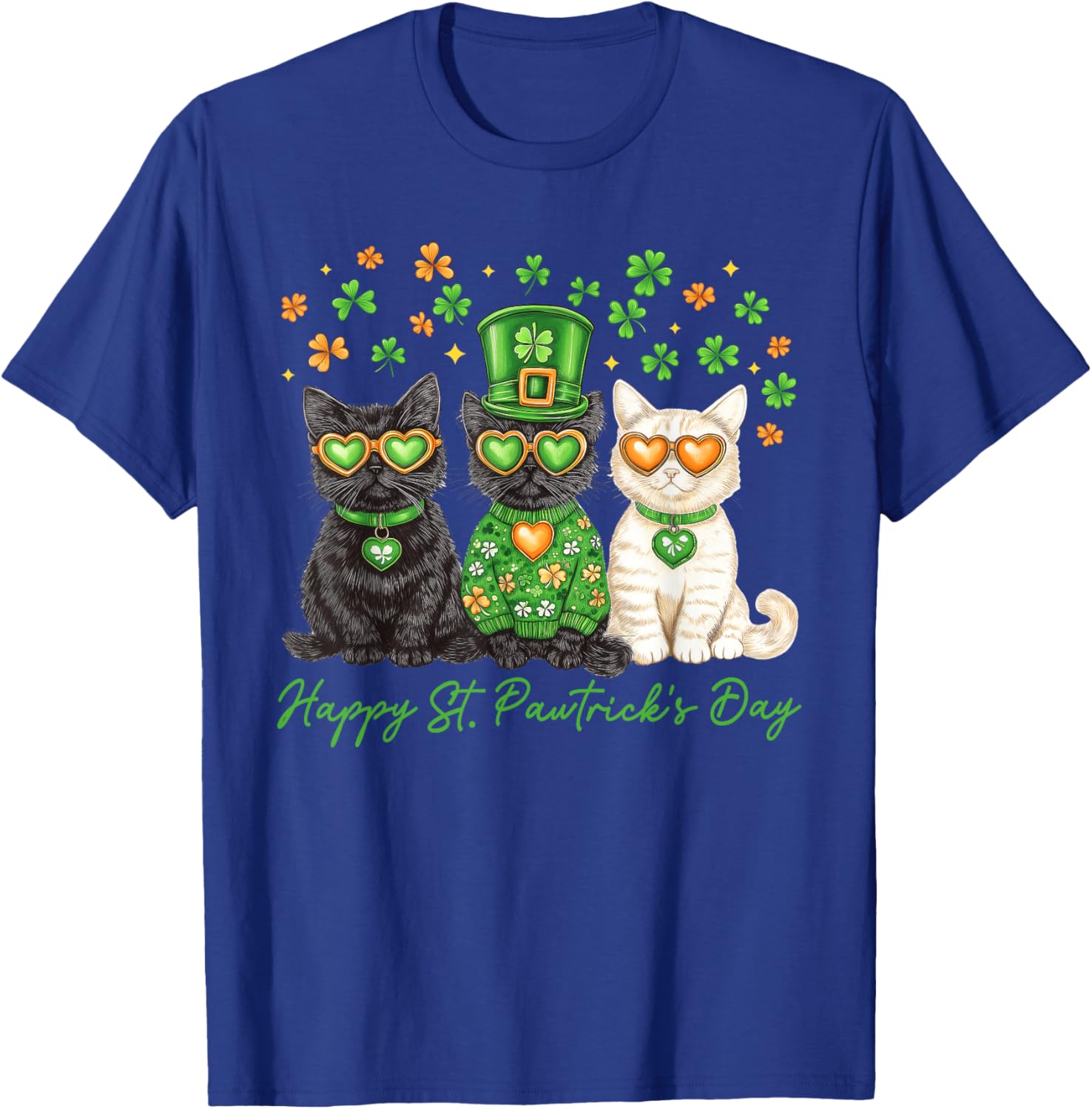 Cute Cat St Pawtrick's Day Shamrock T-Shirt for Cat Lovers - 8