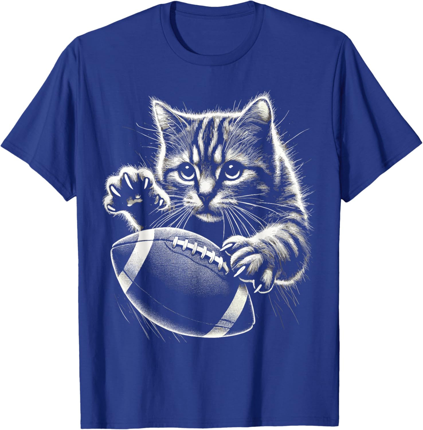Funny American Football Cat T-Shirt for Pet Lovers and Sports Fans - 12