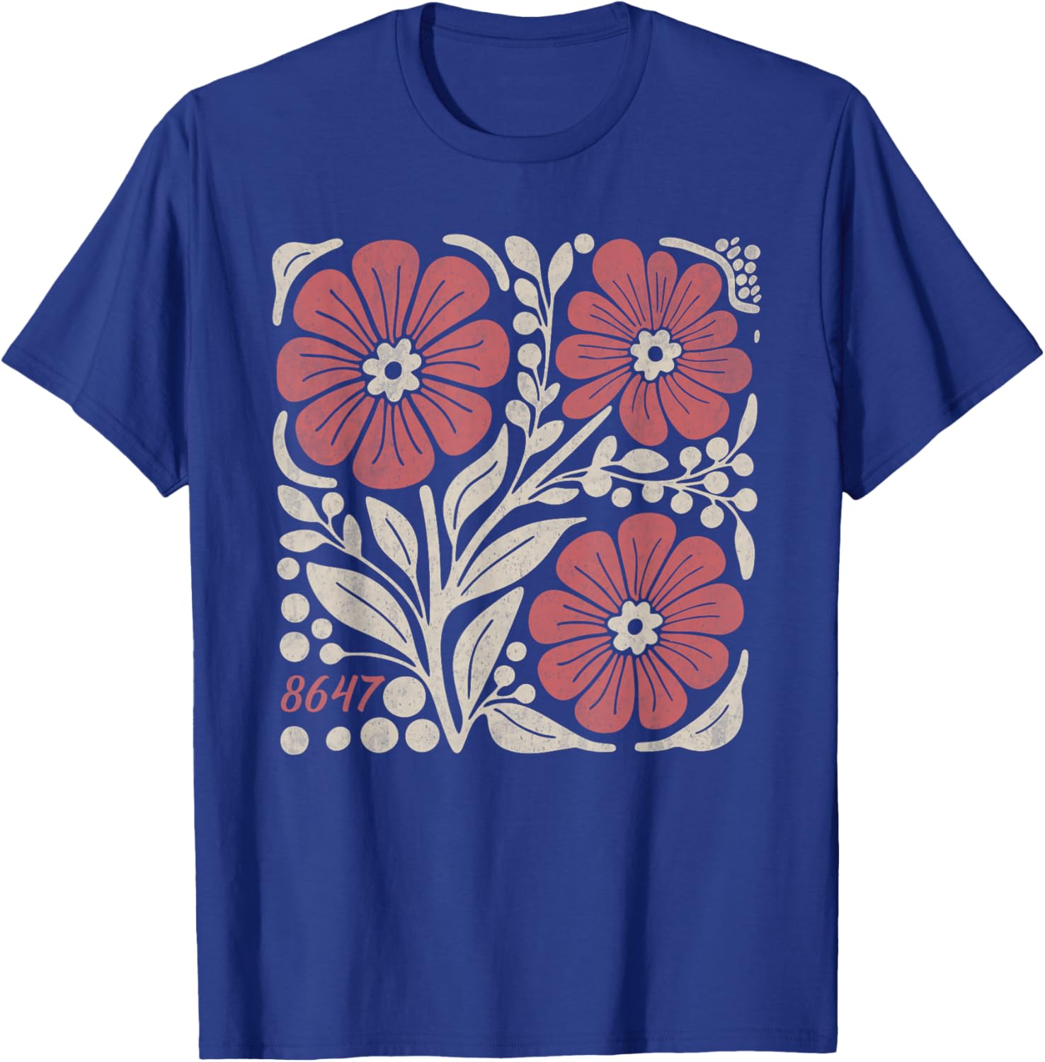 Floral Boho Anti Trump 86 47 T-Shirt for Stylish Casual Wear - 1