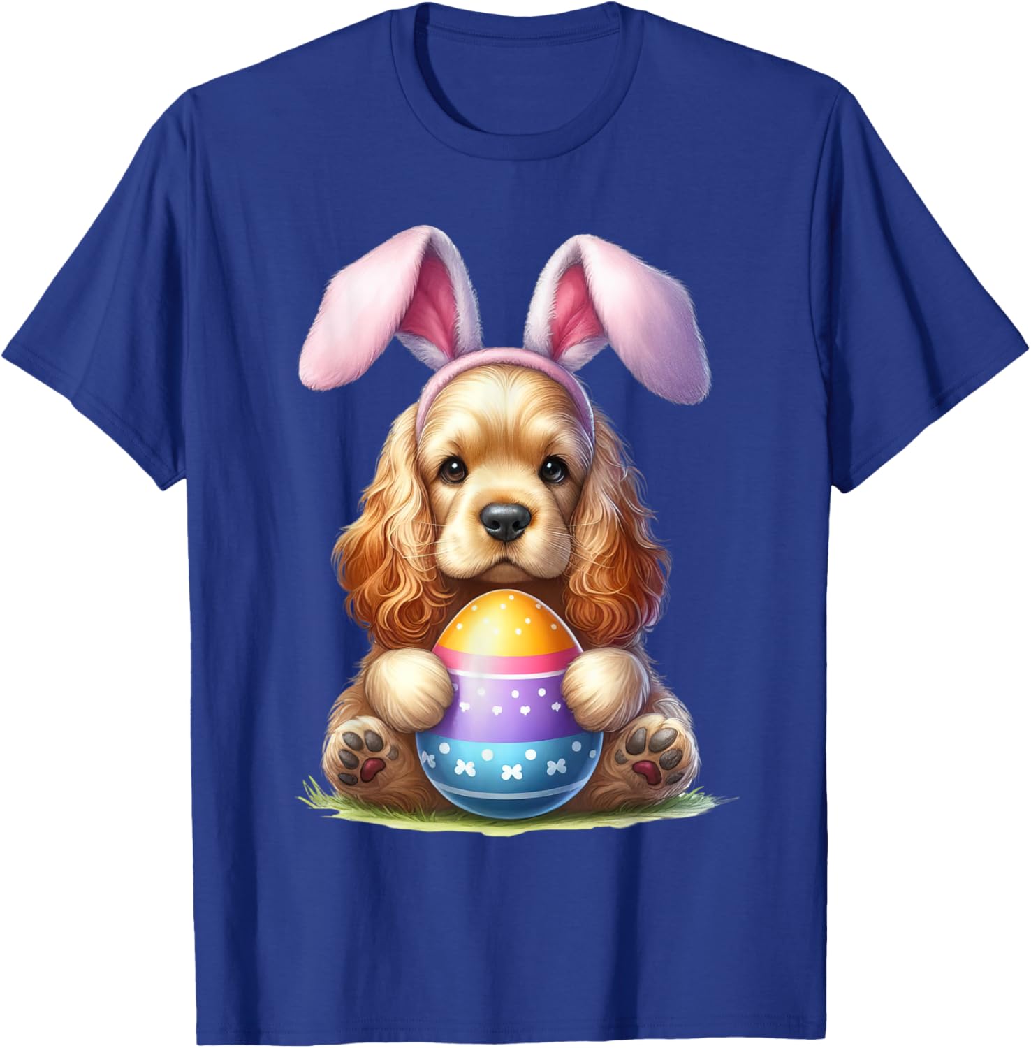 Cute Bunny Cocker Spaniel Easter T-Shirt for Men and Women Celebrating Spring - 22
