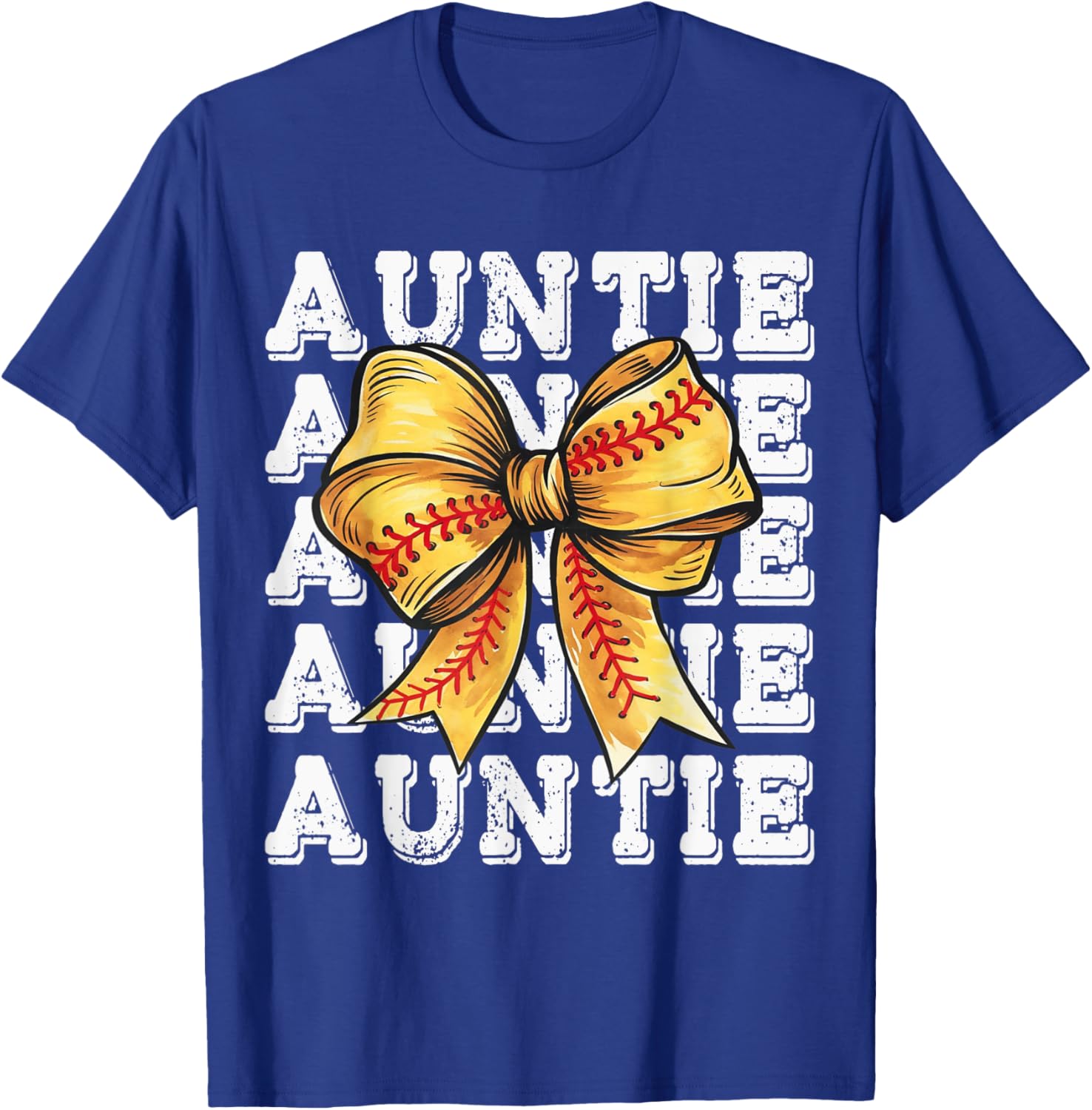 Coquette Softball Auntie Matching Family Bow T-Shirt for Fun Moments - 7