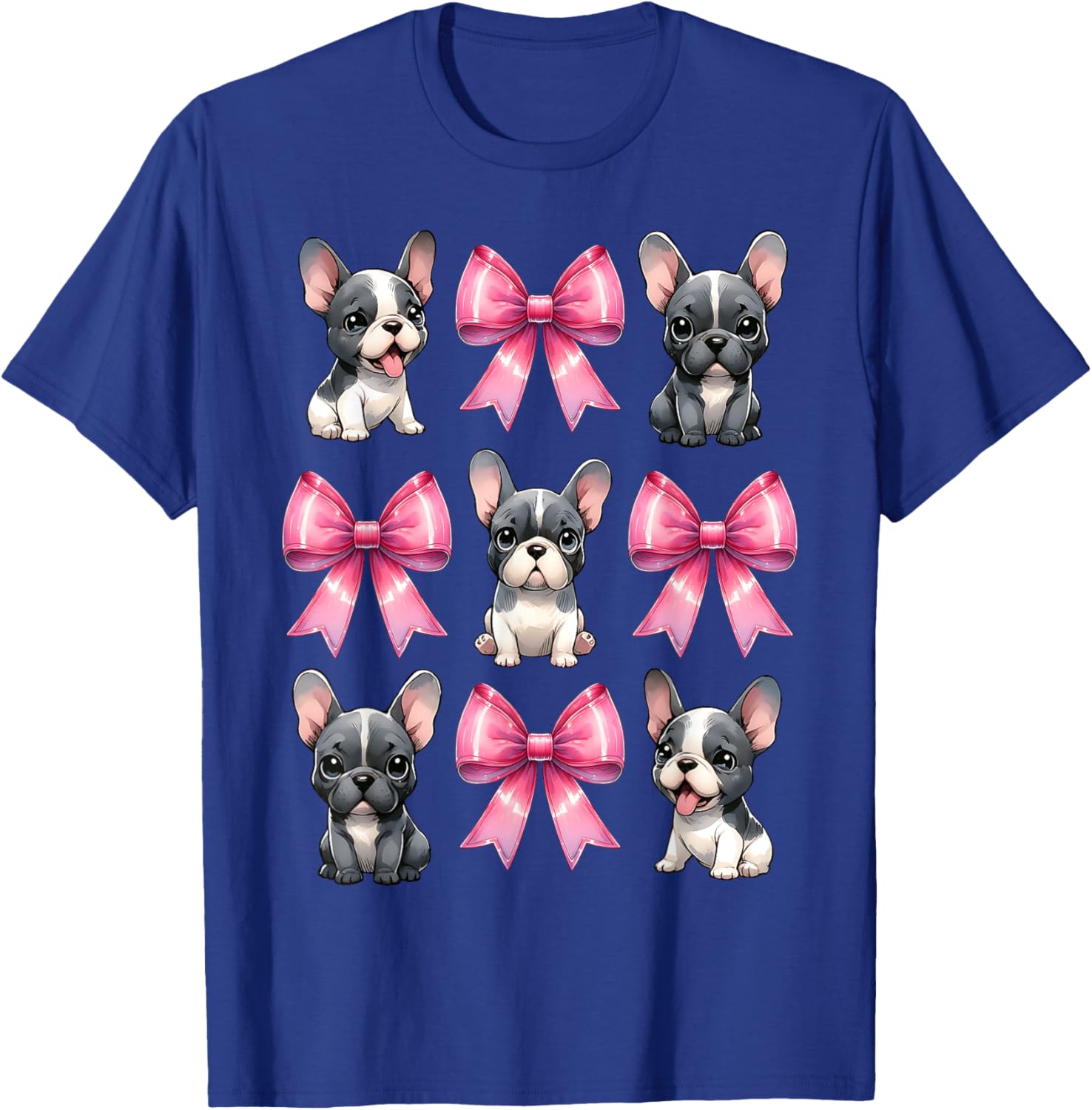 Cute Coquette Bow French Bulldog Mom T-Shirt in Pink for Dog Lovers - 9