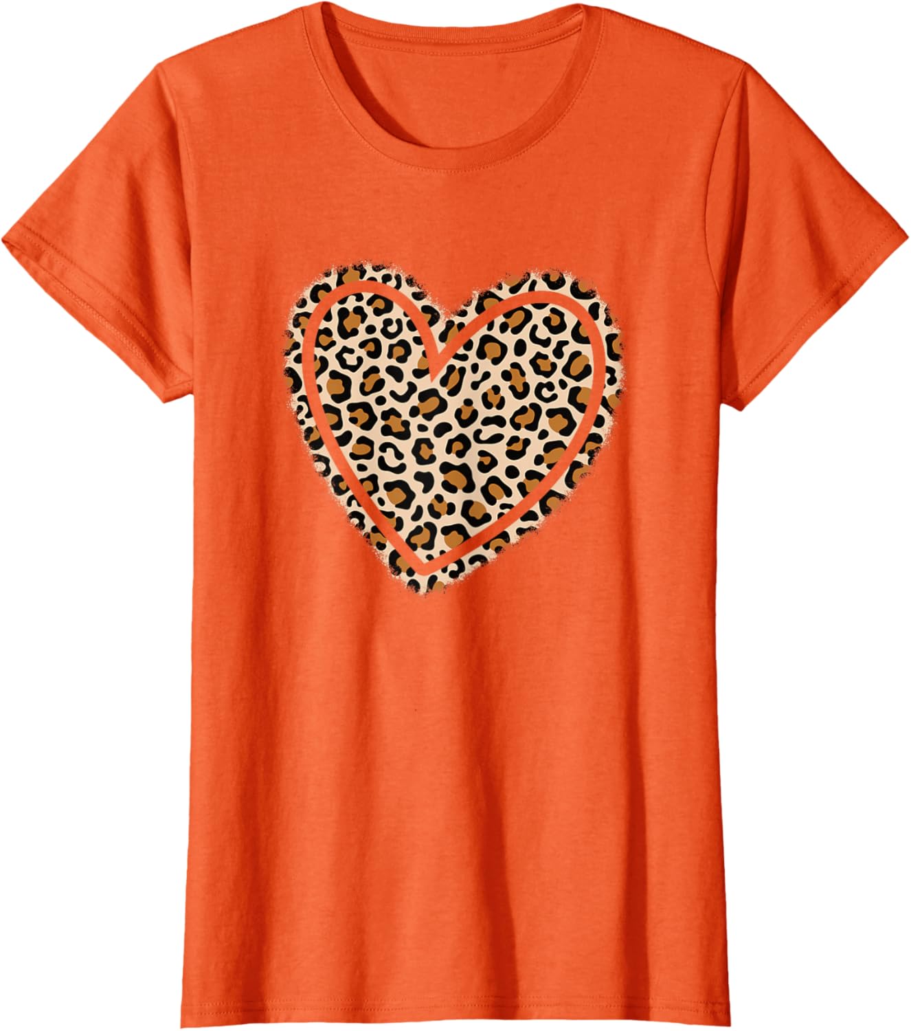 Cute Leopard Print Heart T-Shirt for Women and Girls - Stylish Apparel - 23