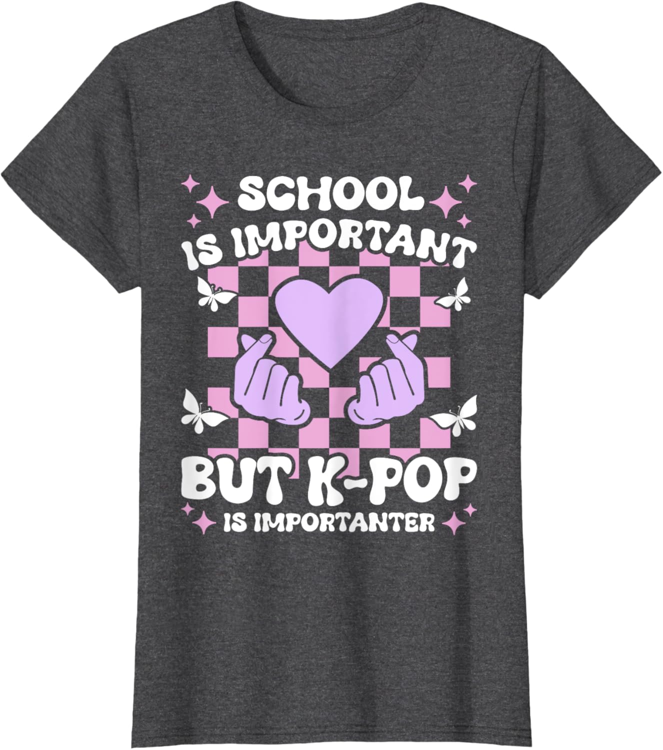 Funny K-Pop T-Shirt for Girls - School is Important, K-Pop is Importanter - 3