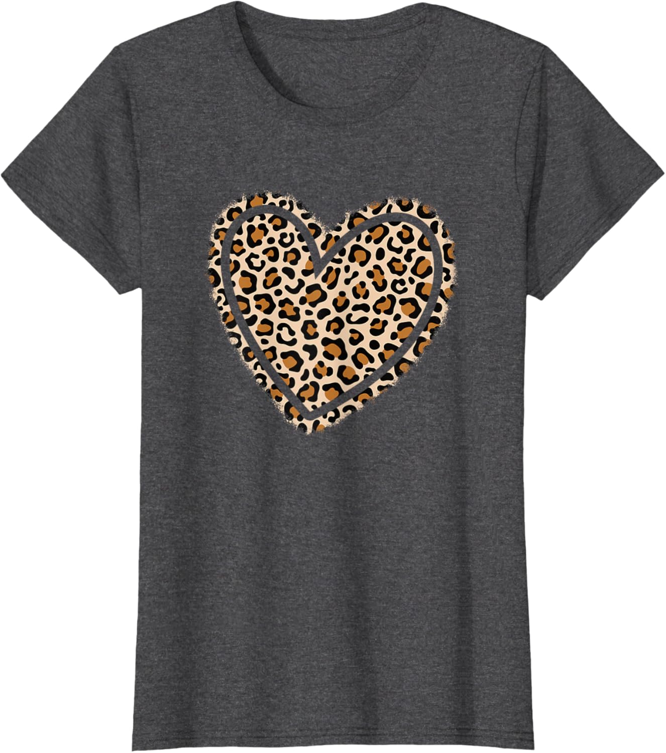 Cute Leopard Print Heart T-Shirt for Women and Girls - Stylish Apparel - 19