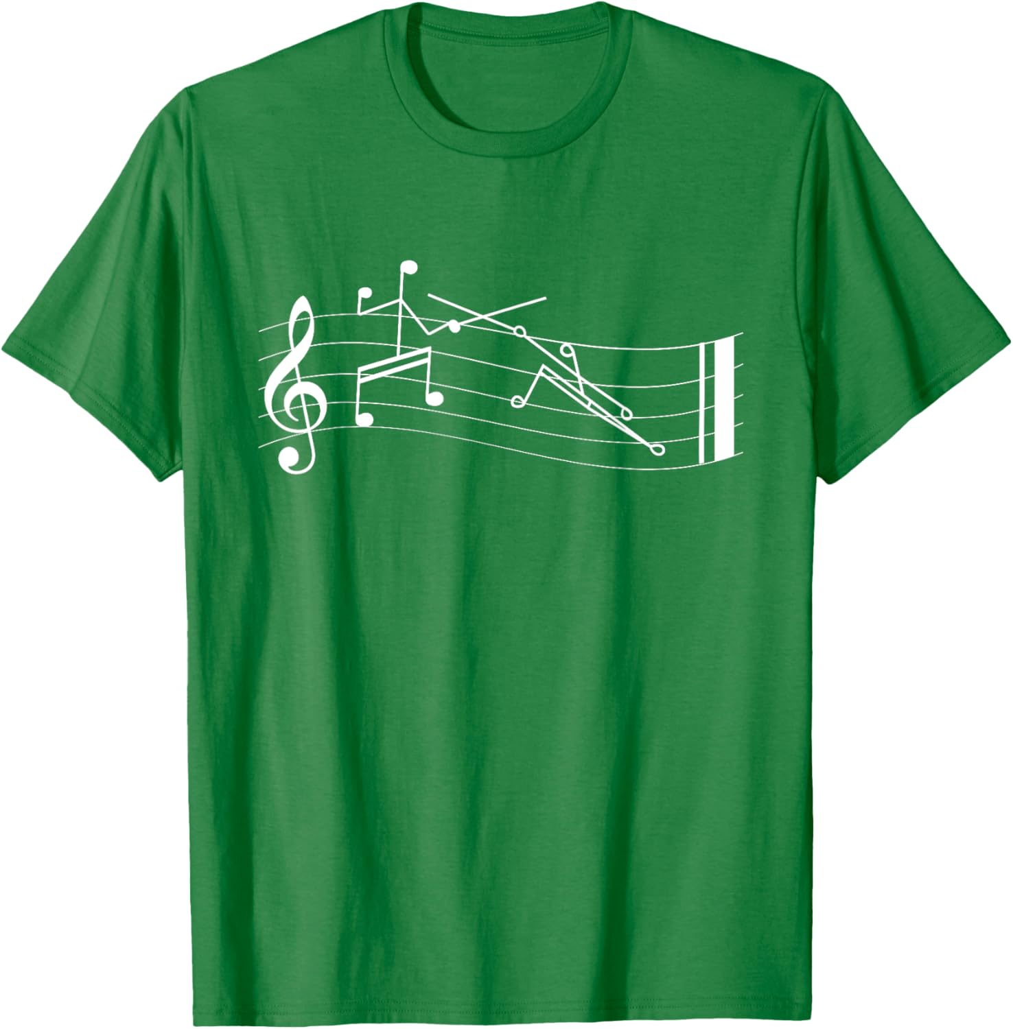 Funny Stick-Figure Music Notes En-garde T-Shirt for Music Lovers - 9
