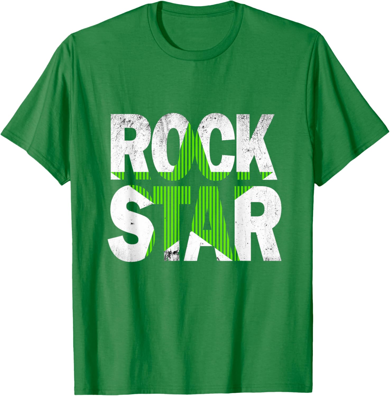 Green Rock Star Distressed Graphic T-Shirt for Trendy Casual Wear - 28