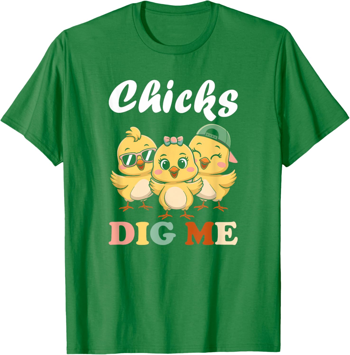 Chicks Dig Me Funny Easter T-Shirt for Toddler Boys and Men - 15