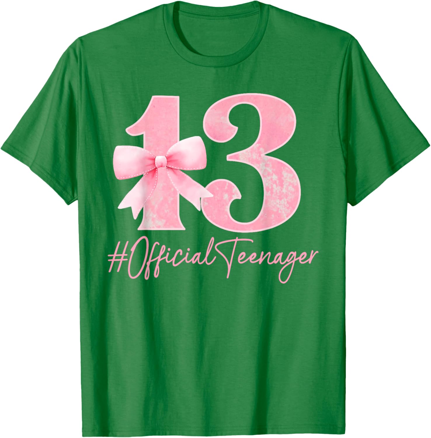 Cute Pink 13th Birthday Coquette Bow T-Shirt for Girls Turning 13 - 3