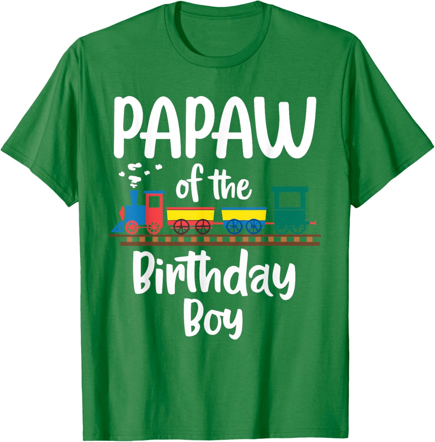 Cute Papaw Birthday Boy Train Toys T-Shirt for Dad's Special Day - 3
