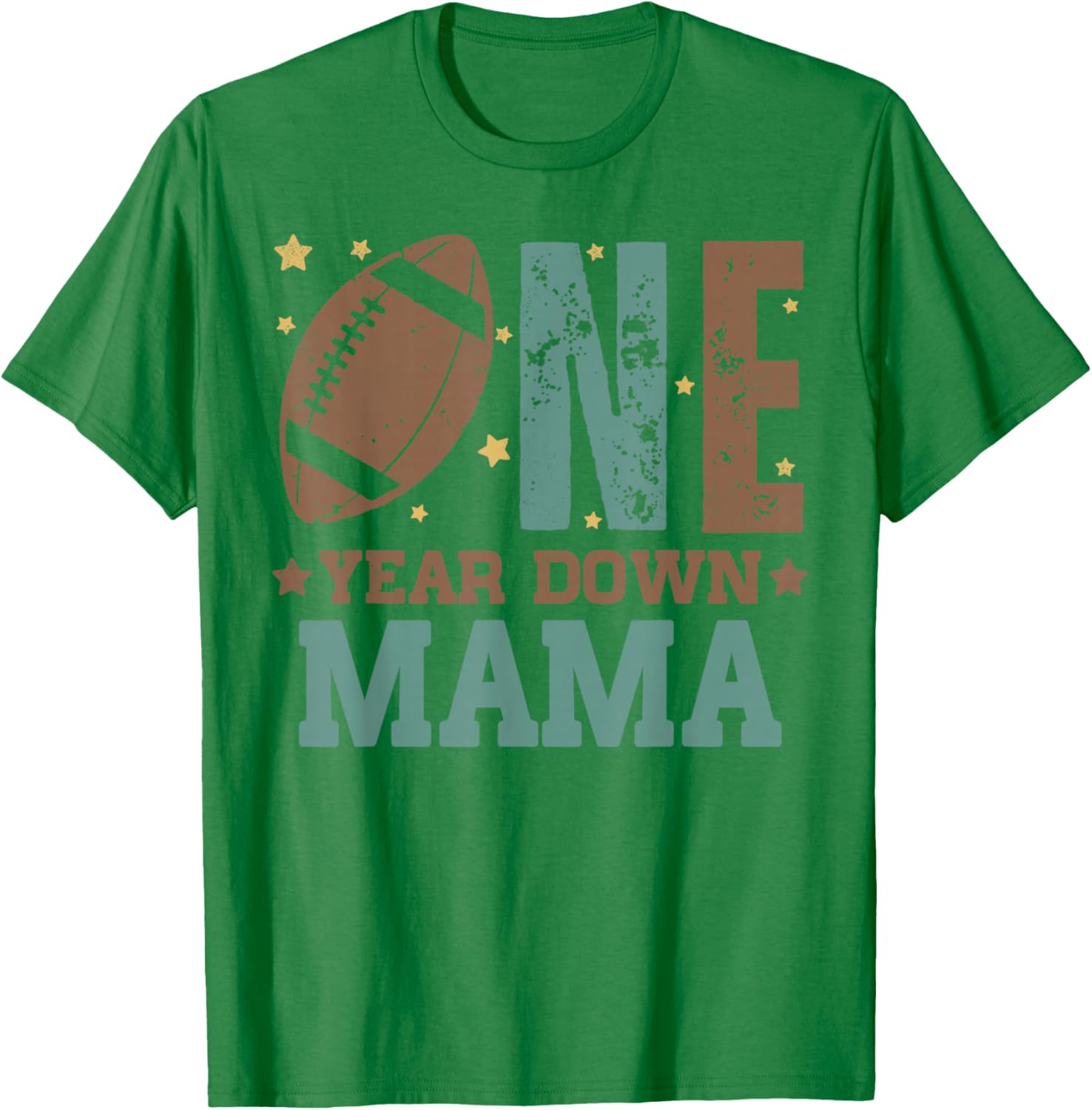 Cute Mama of 1 Year Old Football Birthday Party T-Shirt for Moms - 26