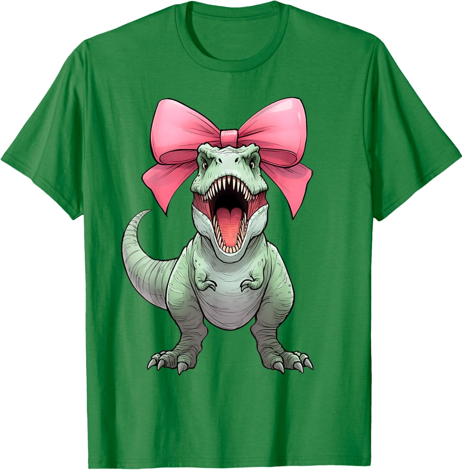 Cute Coquette Bow T-Rex Mom T-Shirt for Dinosaur Lovers - Fun & Stylish - 1