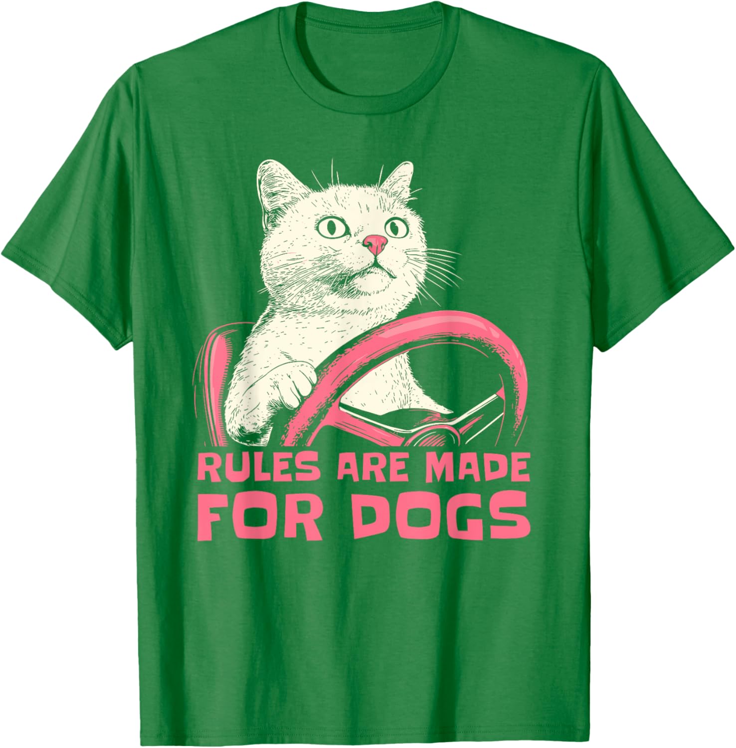 Funny Cat Lover T-Shirt Rules Are Made for Dogs for Men Women Kids - 2