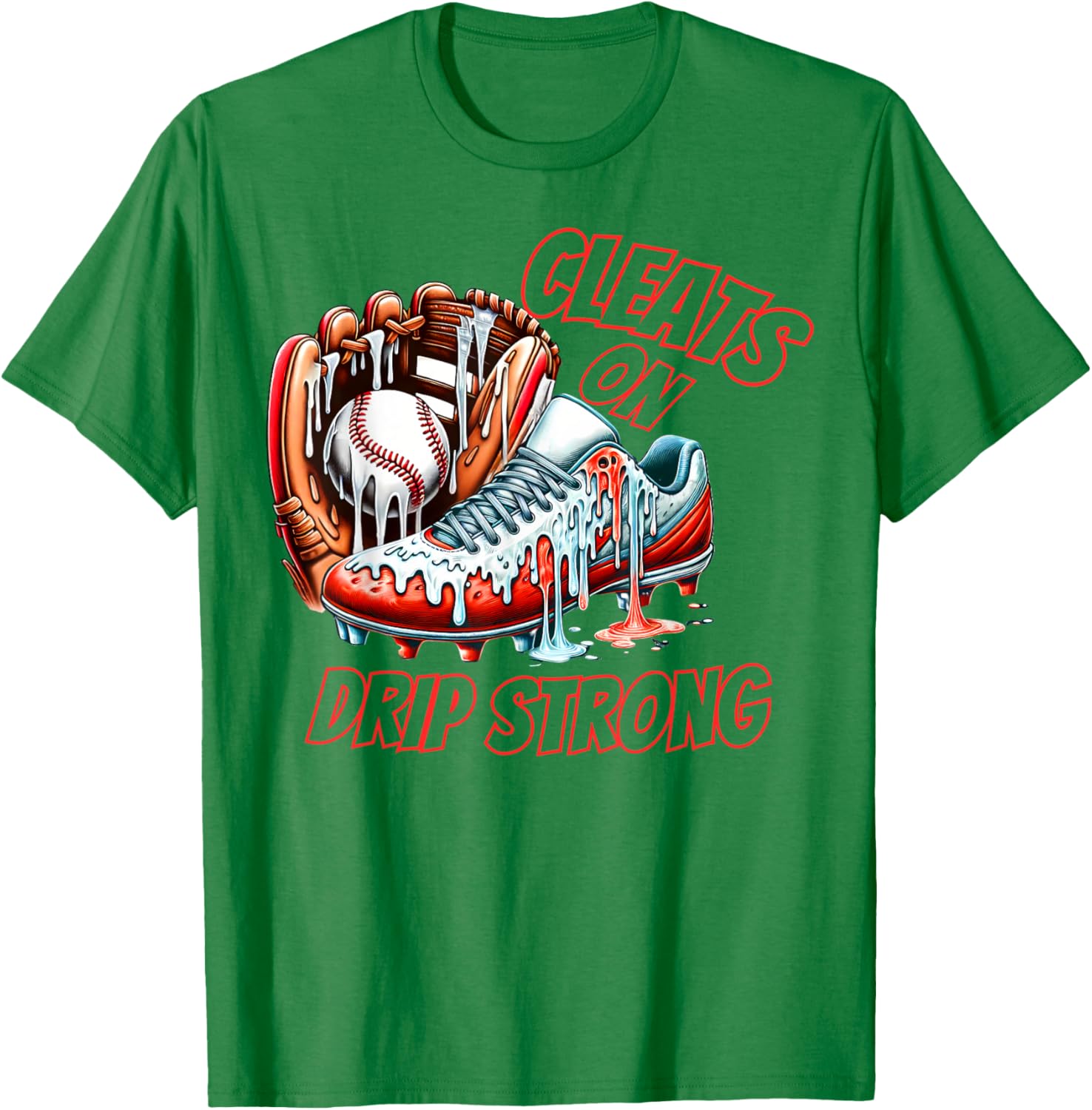 Cool Cleats On Drip Baseball Ice Cream T-Shirt for Kids and Adults - 21